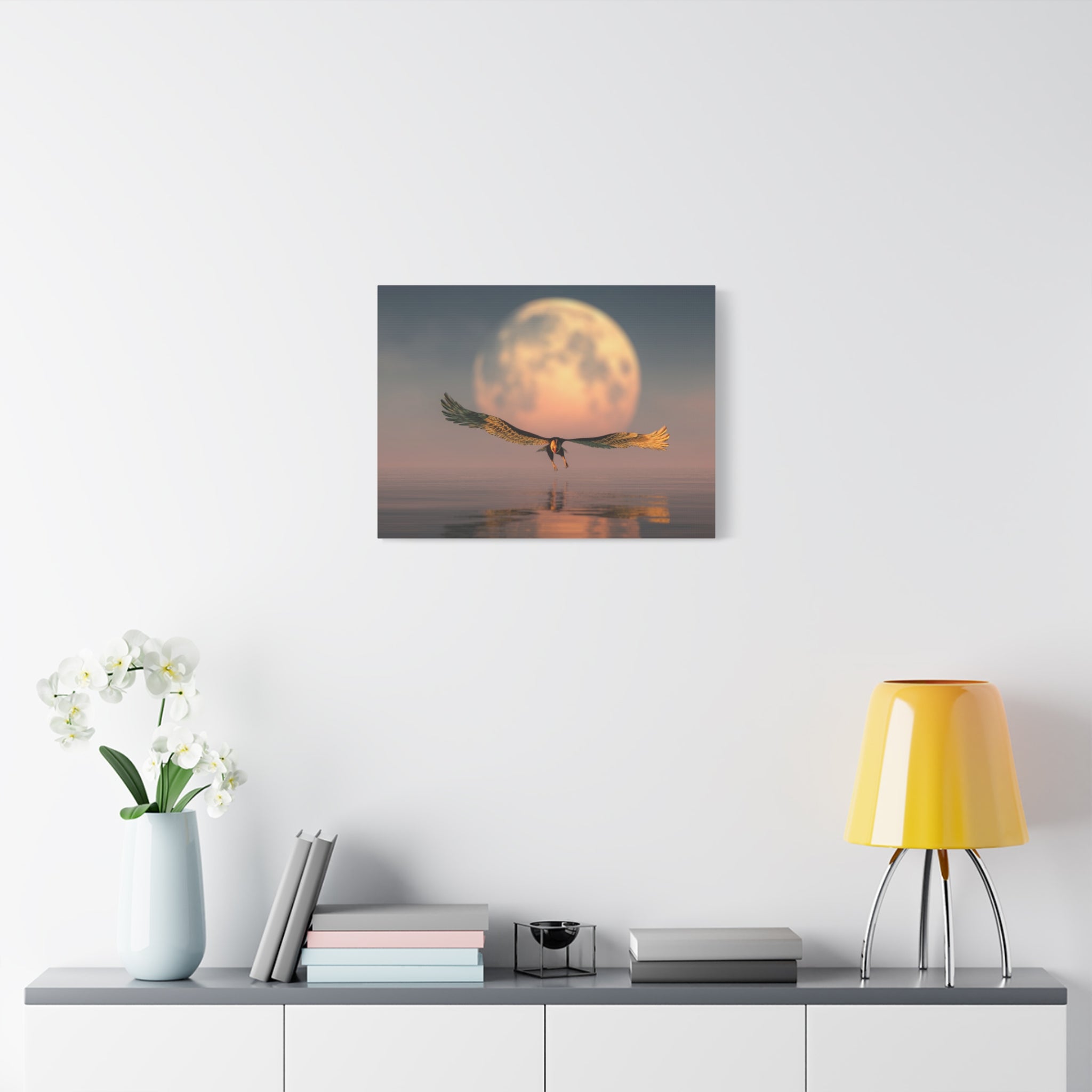 canvas-print-eagle-moon-illustration-living-room-wall-decor-stretched-matte-canvas-art-home-decor-wildlife-painting-wall-hang