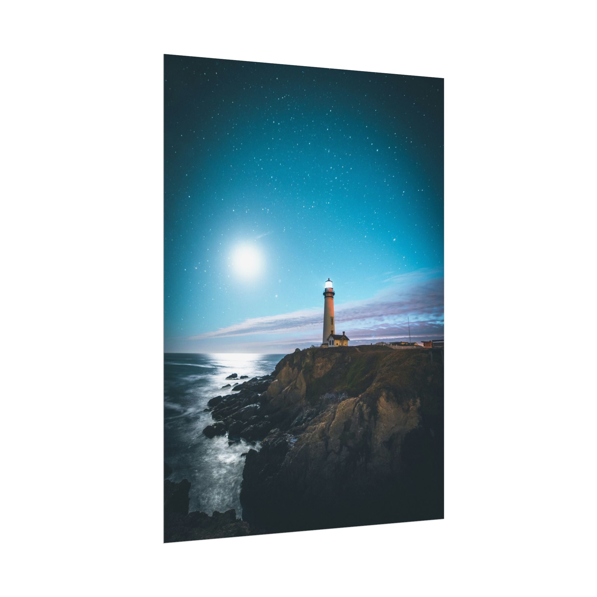 lighthouse-on-rock-poster-print-coastal-wall-art-nautical-wall-decor-beach-house-decoration-seaside-wall-ocean-wall-art