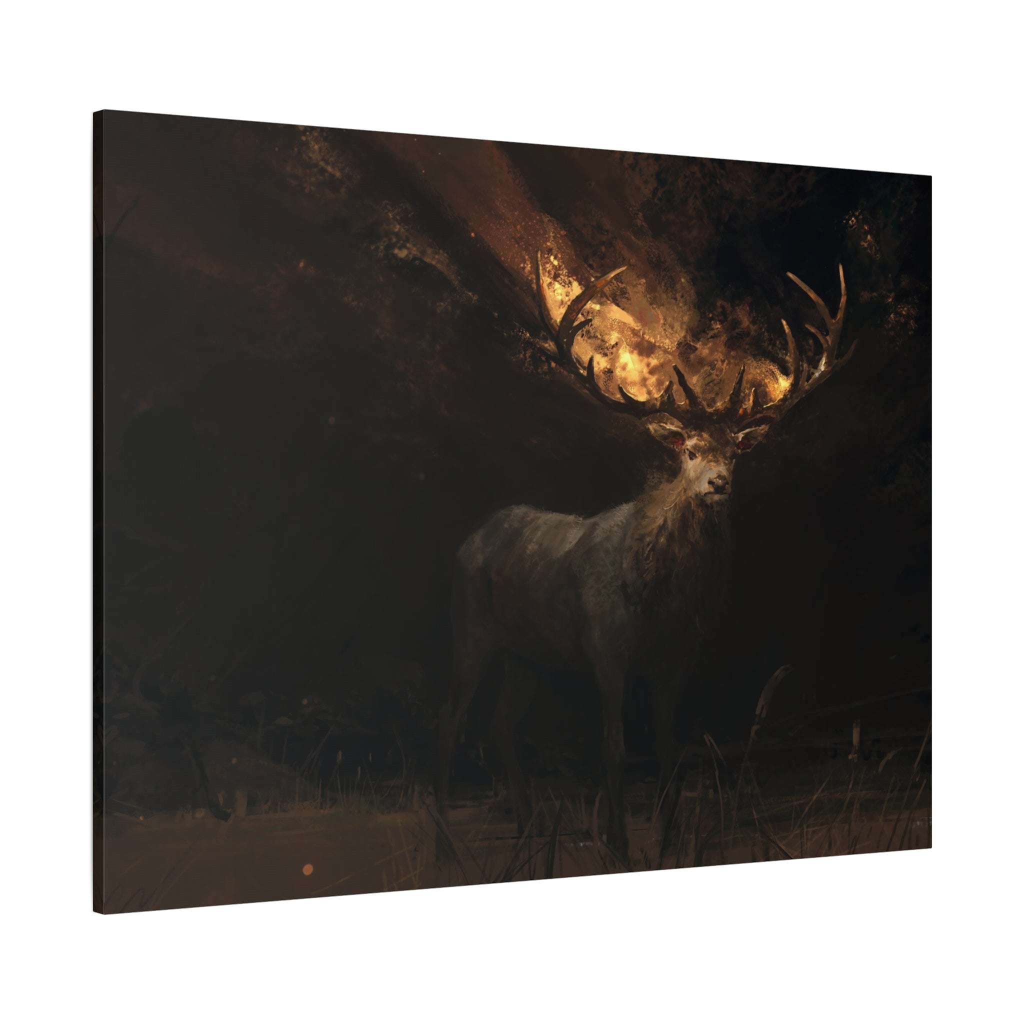 canvas-wall-art-decor-deer-fantasy-art-fire-stretched-canvas-unique-animal-print-matte-finish-home-wall-hanging-gift-for-natu