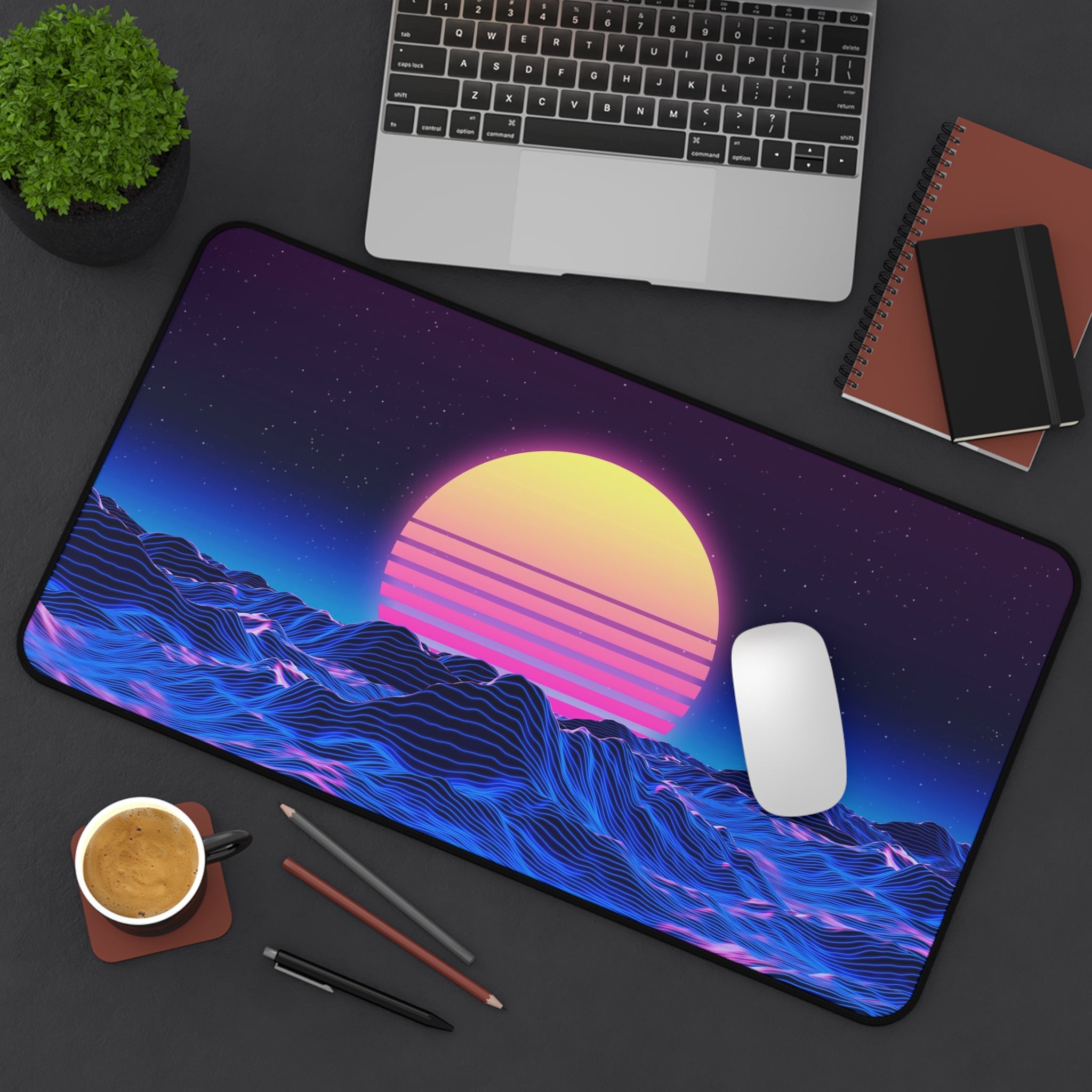 colorful-vibrant-vaporwave-mouse-pad-retro-retrowave-desk-mat-neon-synthwave-desk-pad-vaporwave-sun