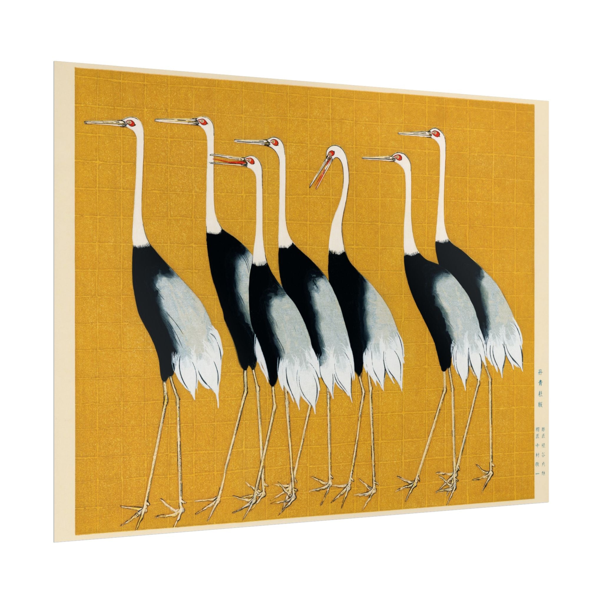 Japanese Red Crown Crane Poster Wall Art, Home Decor, Housewarming Gift, Poster Print, Japanese Poster Wall Decor