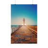 lighthouse-on-rock-poster-print-coastal-wall-art-nautical-decor-beach-house-decoration-seaside-wall-sunset-wall-decor