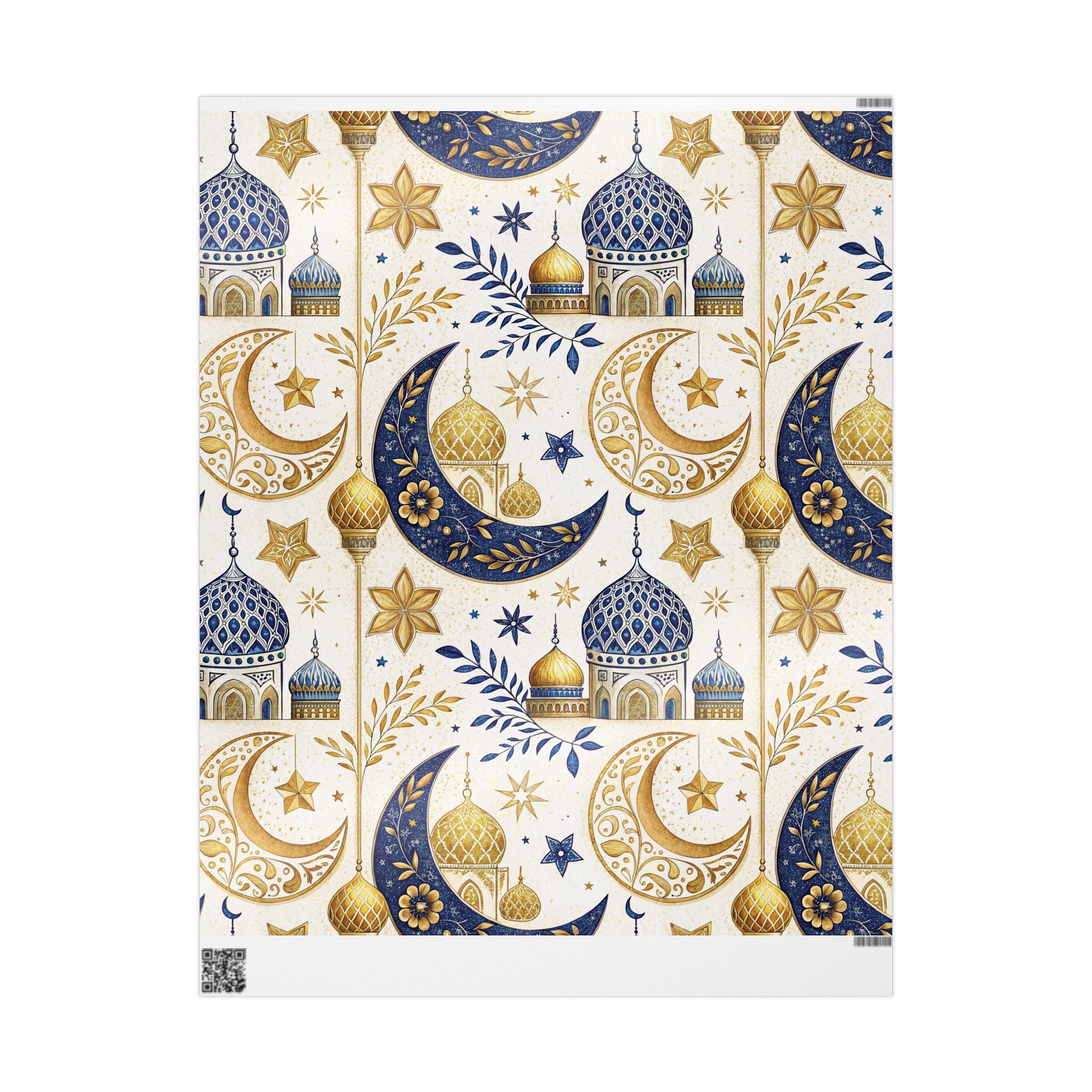 ramadan-night-wrapping-papers-islamic-crescent-moon-gift-wrap-mosque-silhouette-eid-holiday-supplies-festive-present-packagin