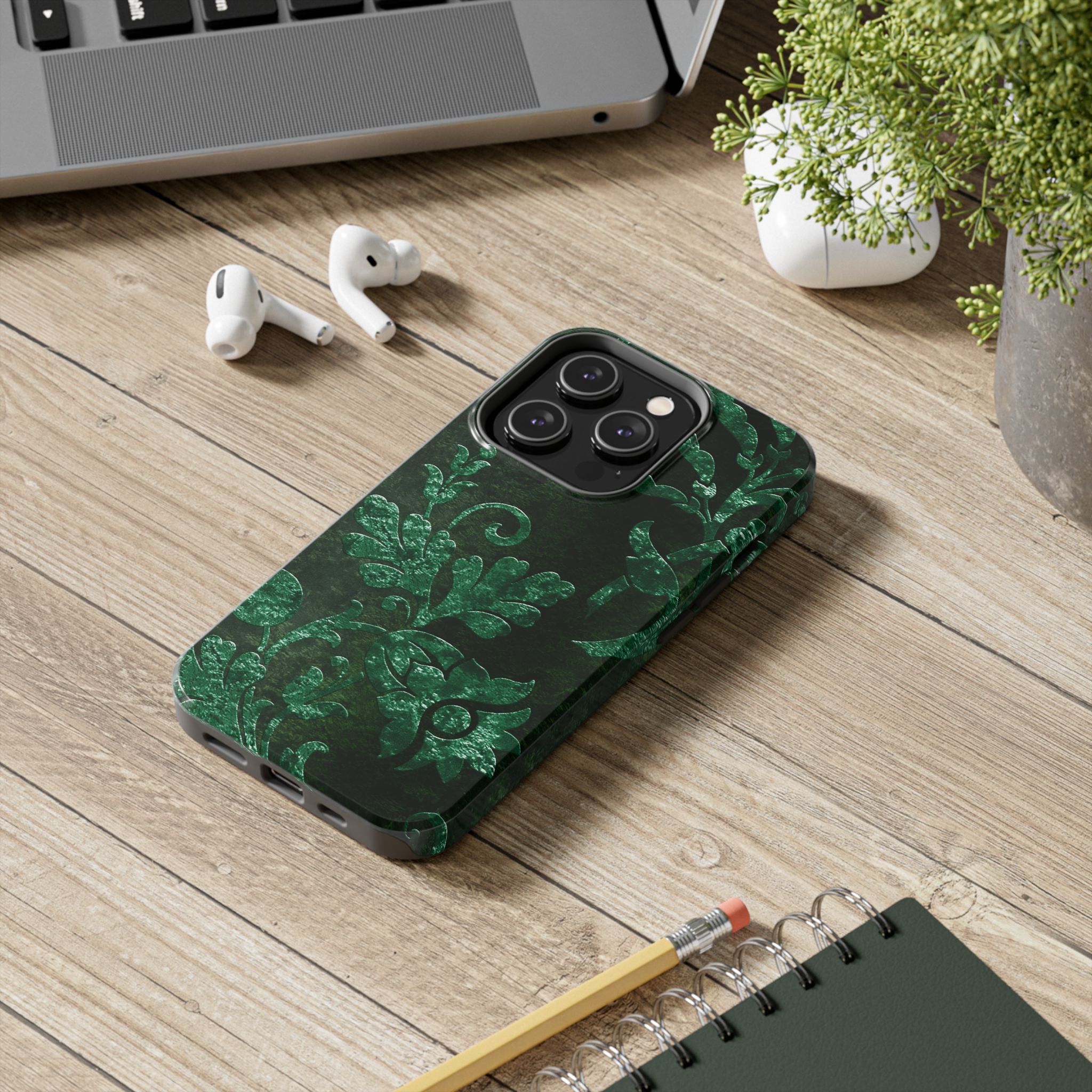embossed-emerald-velvet-tough-phone-case-protective-iphone-cover-heavy-duty-phone-case-rugged-phone-case-durable-smartphone-c