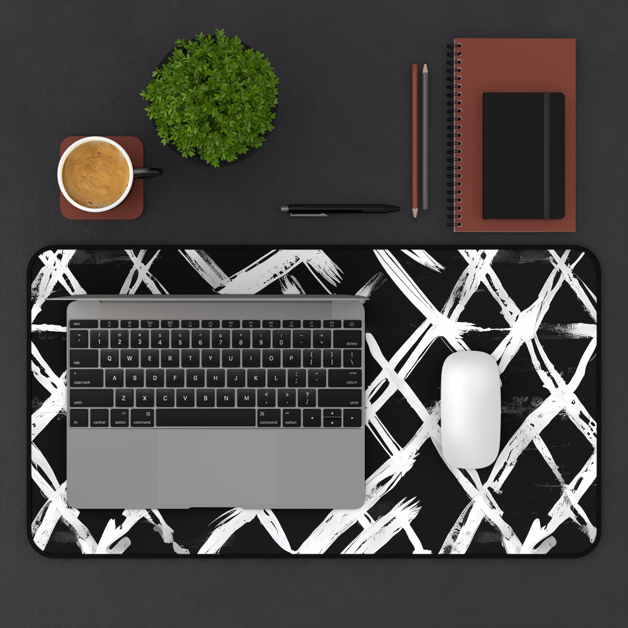 monochrome-mouse-pad-stylish-black-and-white-desk-mat-sleek-black-and-white-desk-pad-modern-minimalist-mouse-pad
