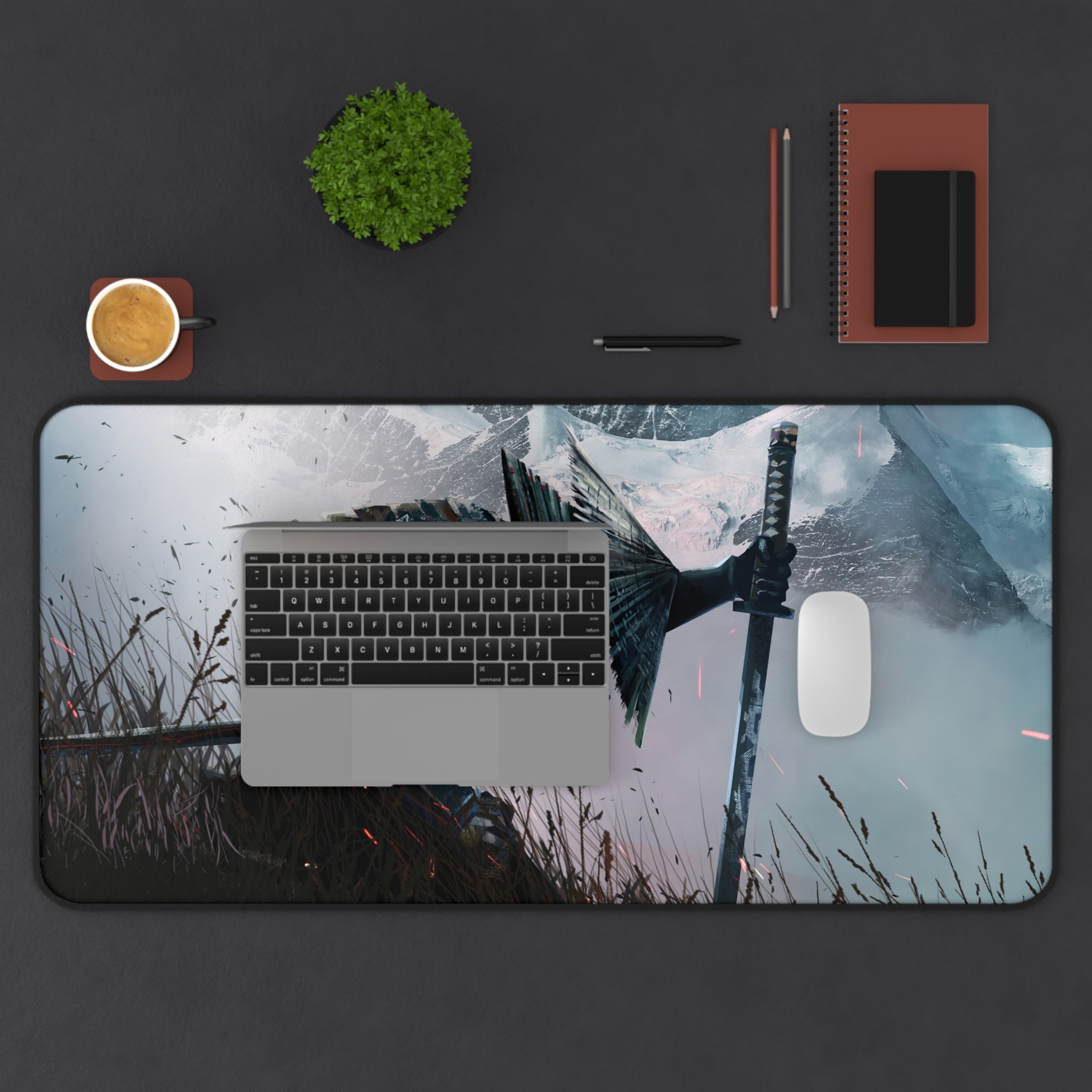 samurai-warrior-mouse-pad-japanese-katana-samurai-warrior-with-armor-desk-mat-japanese-anime-samurai-desk-pad