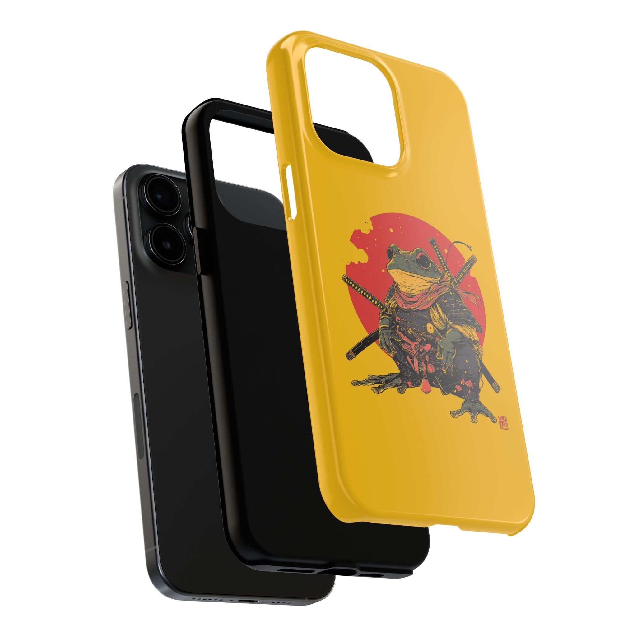 retro-vintage-ninja-frog-iphone-tough-case-red-sun-japanese-samurai-frog-design-ninja-warrior-yellow-iphone-hard-cover