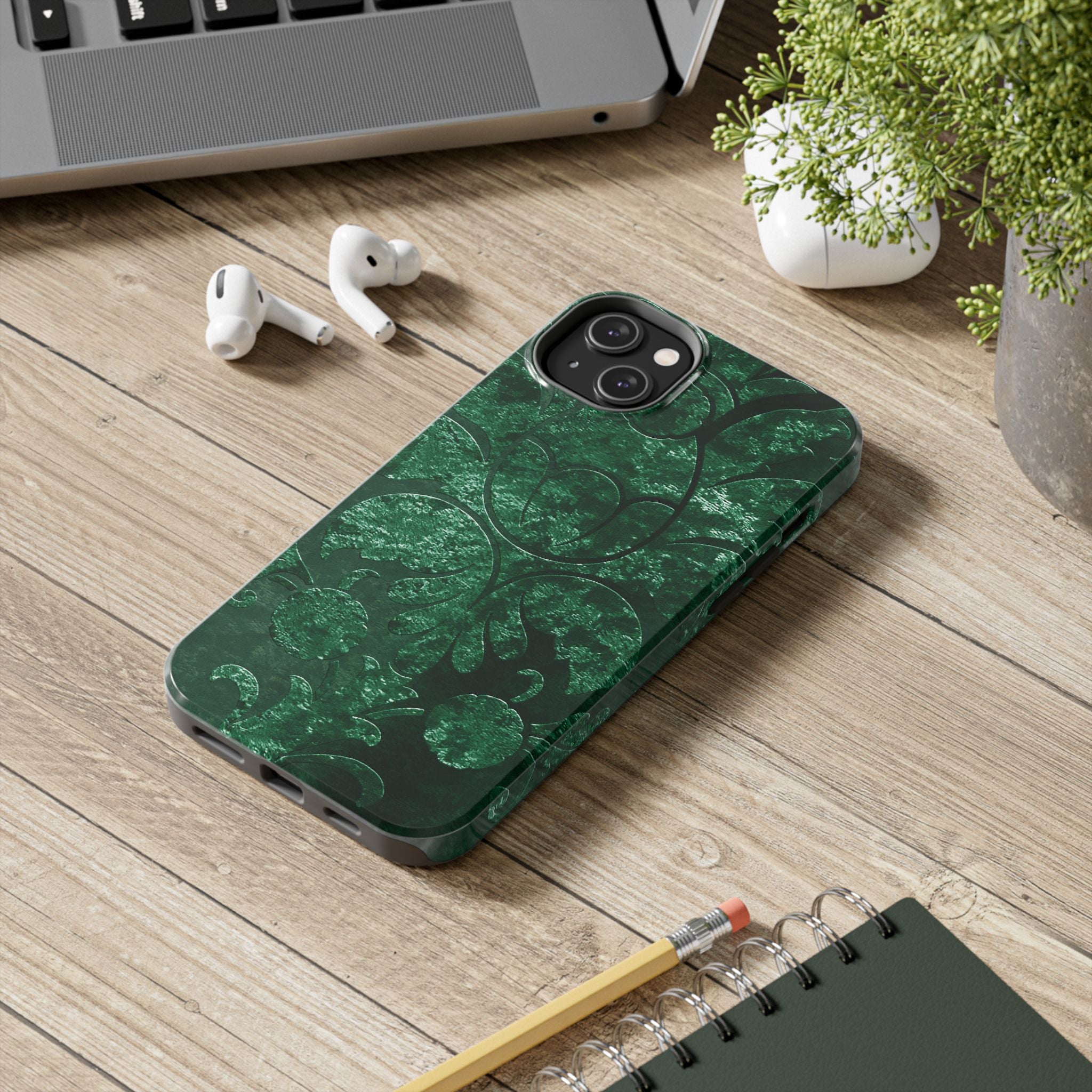 embossed-emerald-velvet-tough-iphone-case-protective-iphone-cover-heavy-duty-iphone-case-rugged-phone-case-durable-smartphone