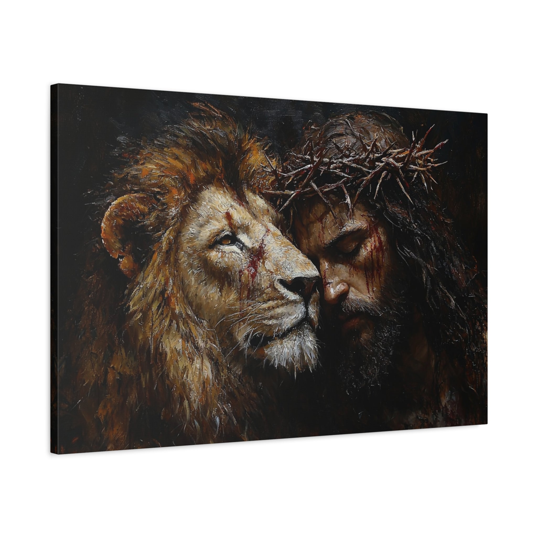 canvas-print-jesus-and-lion-wall-art-christian-home-decor-religious-wall-hanging-inspirational-artwork-gift-for-him-biblical-