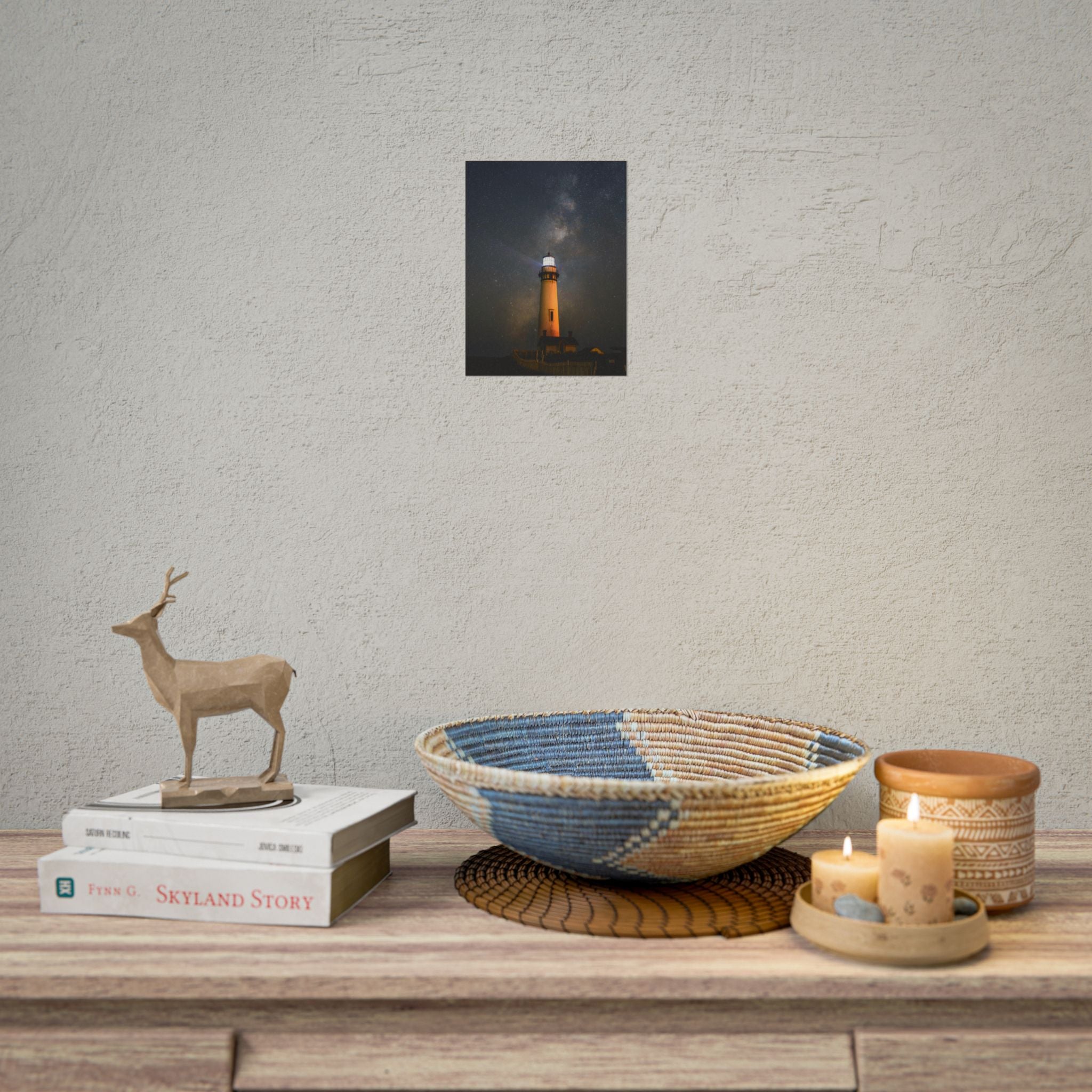 lighthouse-on-rock-poster-print-coastal-wall-art-nautical-decor-beach-house-decoration-seaside-wall