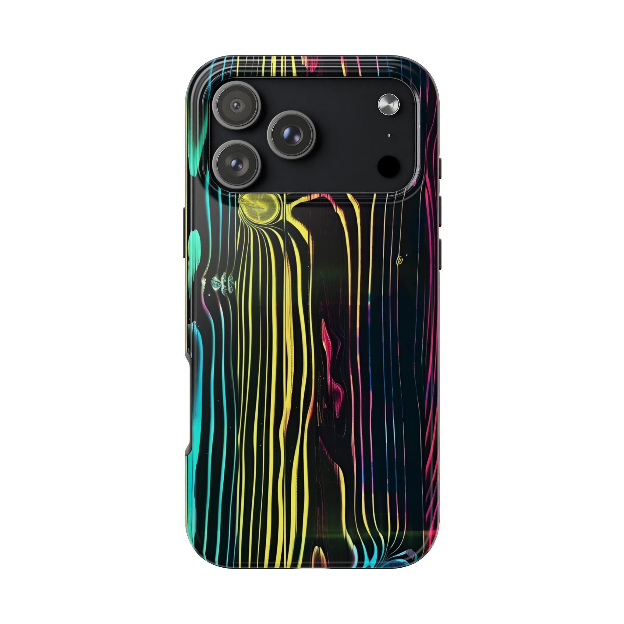 Disco Neon Tough iPhone Cases, Wood Grain Texture, iPhone Case Cover, Protective iPhone Shell, Unique iPhone Accessories, iphone 16 Pro Max