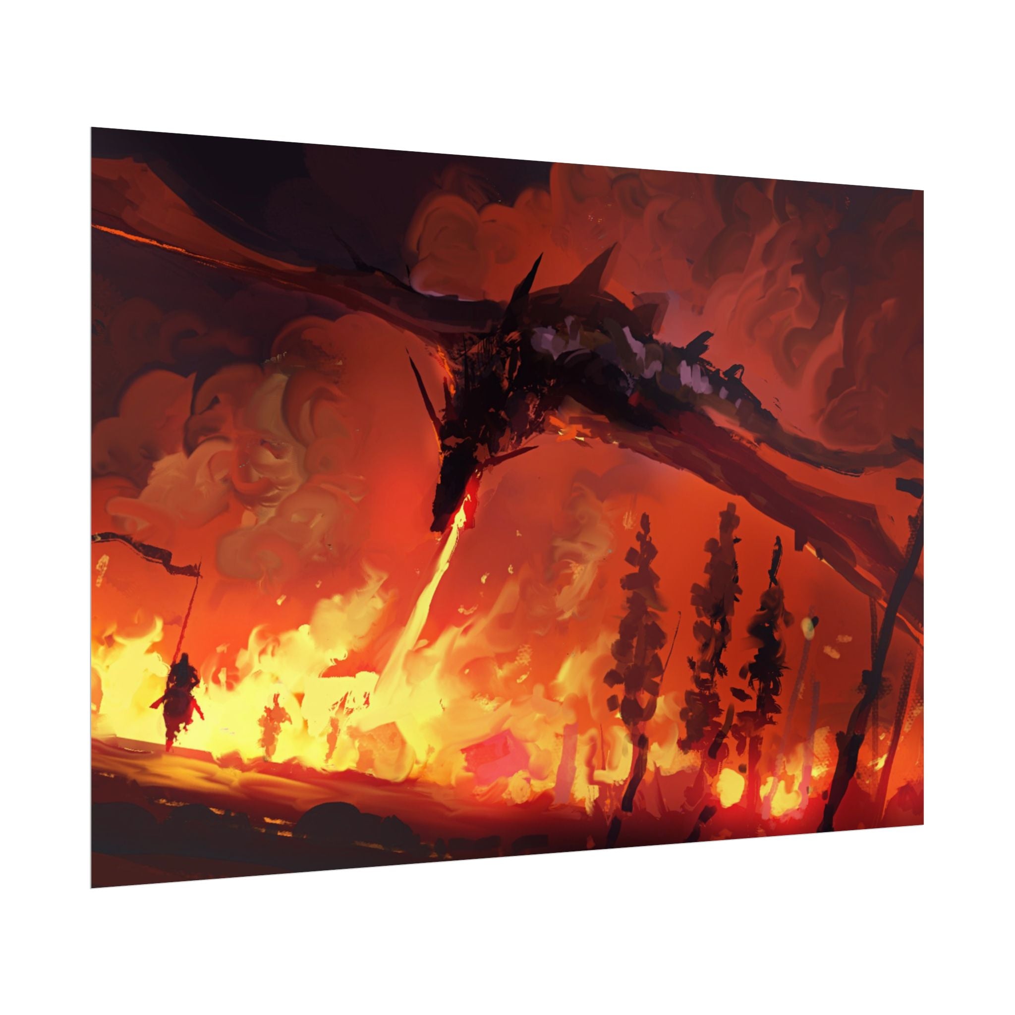 dragon-fire-rolled-poster-fantasy-art-print-mythical-creature-room-decor-dungeons-and-dragons-wall-art-magical-poster-print-m