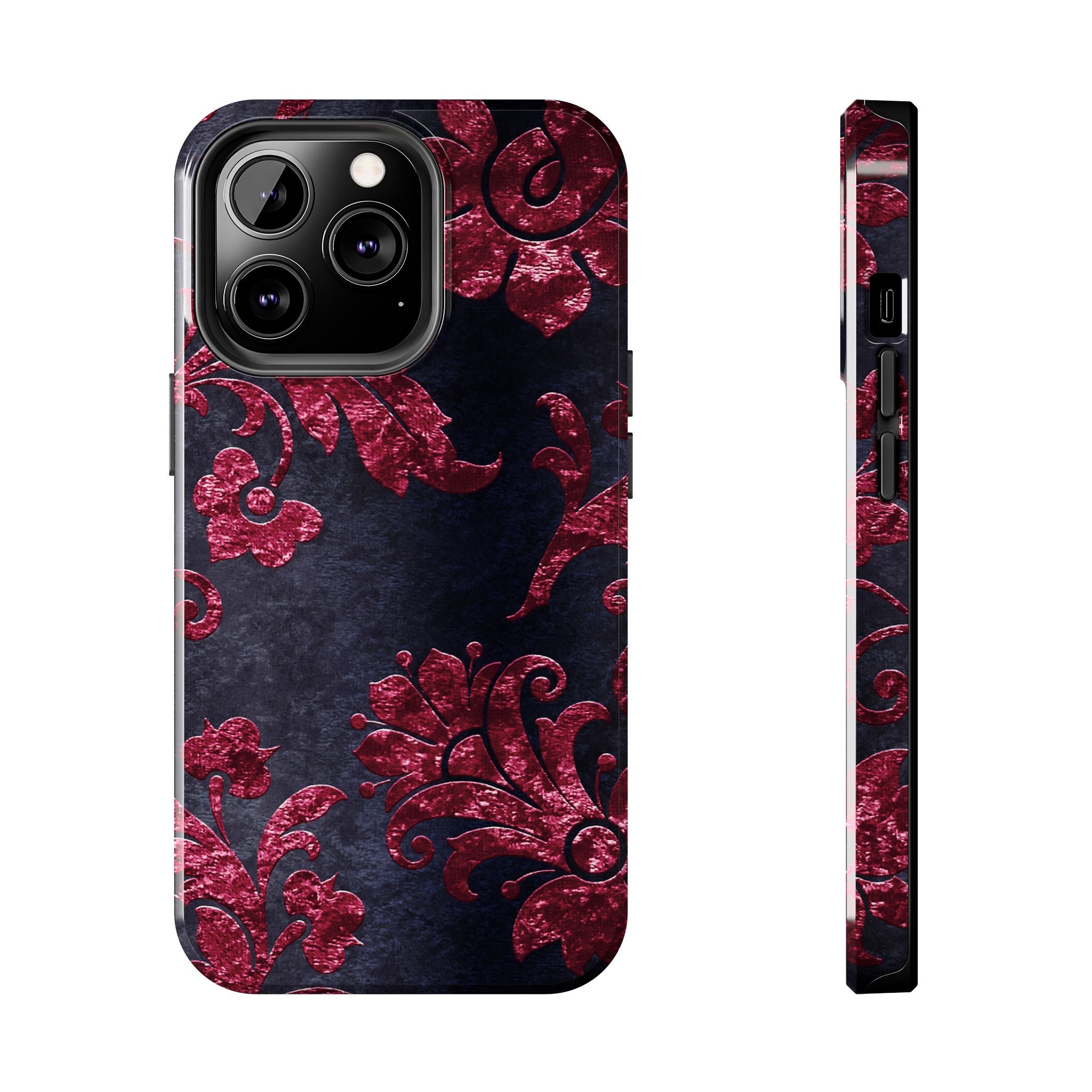 embossed-burgundy-velvet-tough-iphone-case-protective-iphone-cover-heavy-duty-iphone-case-rugged-phone-case-durable-smartphon