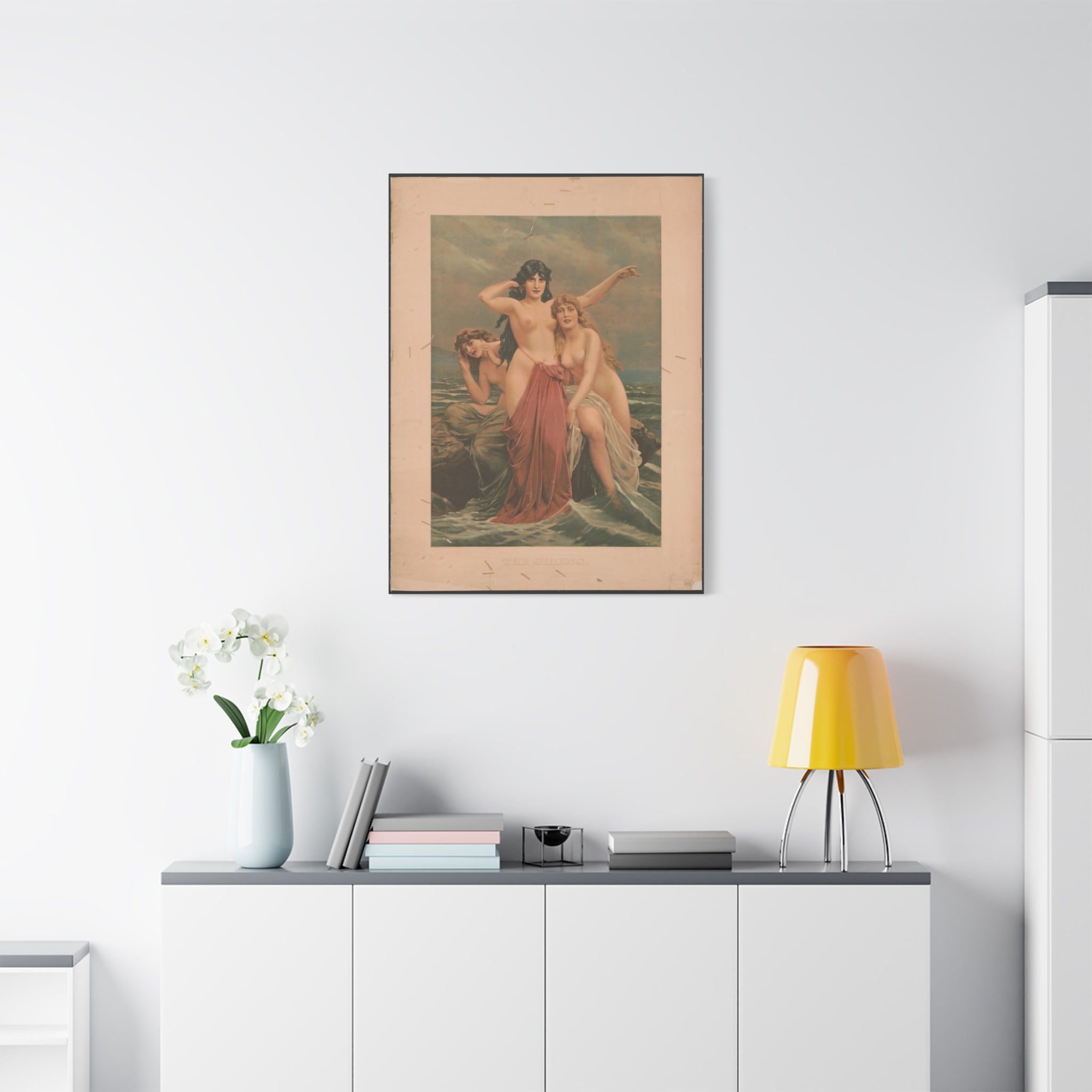 canvas-print-the-sirens-vintage-poster-woman-illustration-wall-decor-mythology-art-retro-sirens-picture-gift-for-mythology-lo