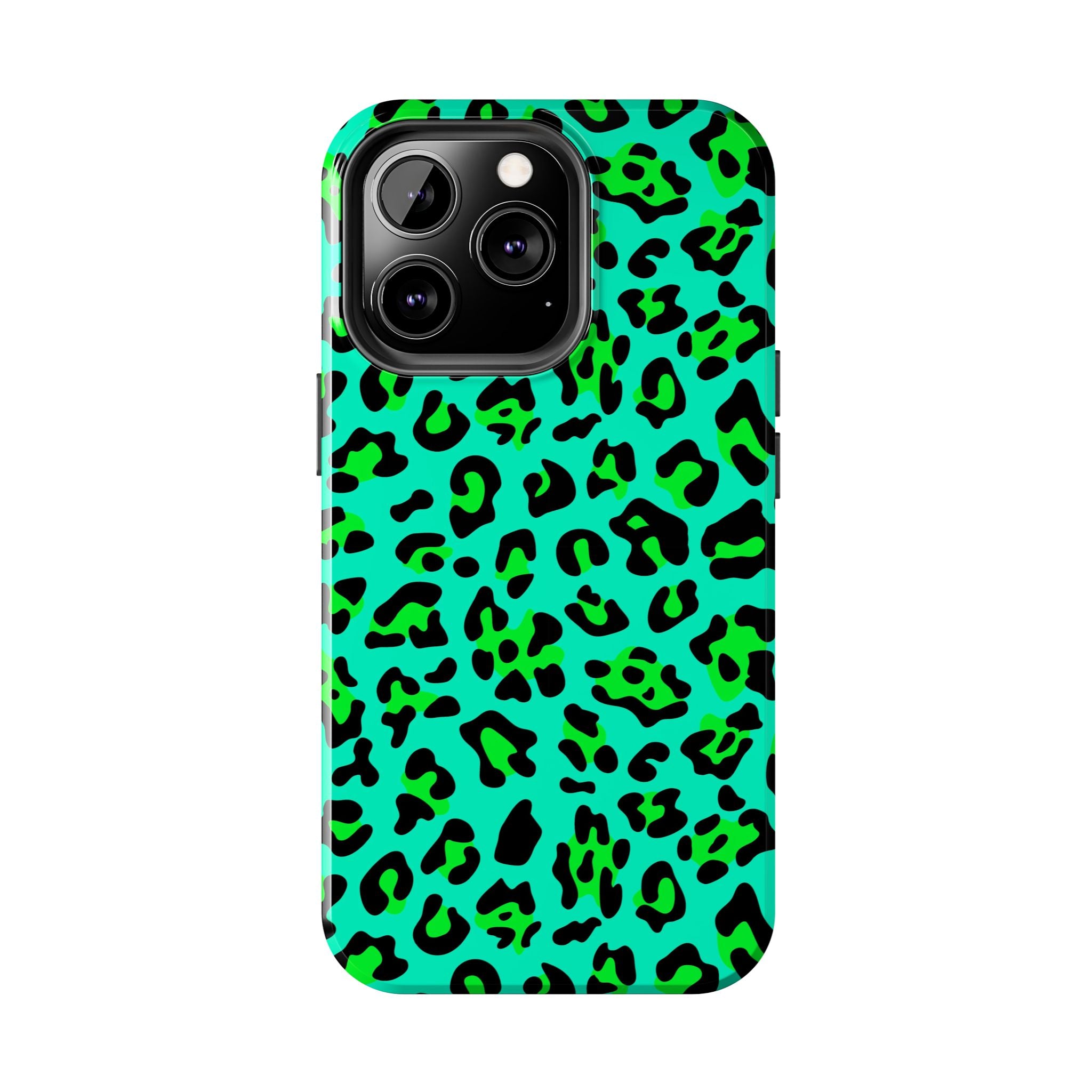 neon-green-teal-leopard-iphone-tough-case-stylish-phone-cover-protective-cellphone-case-trendy-smartphone-accessory-gift-for-