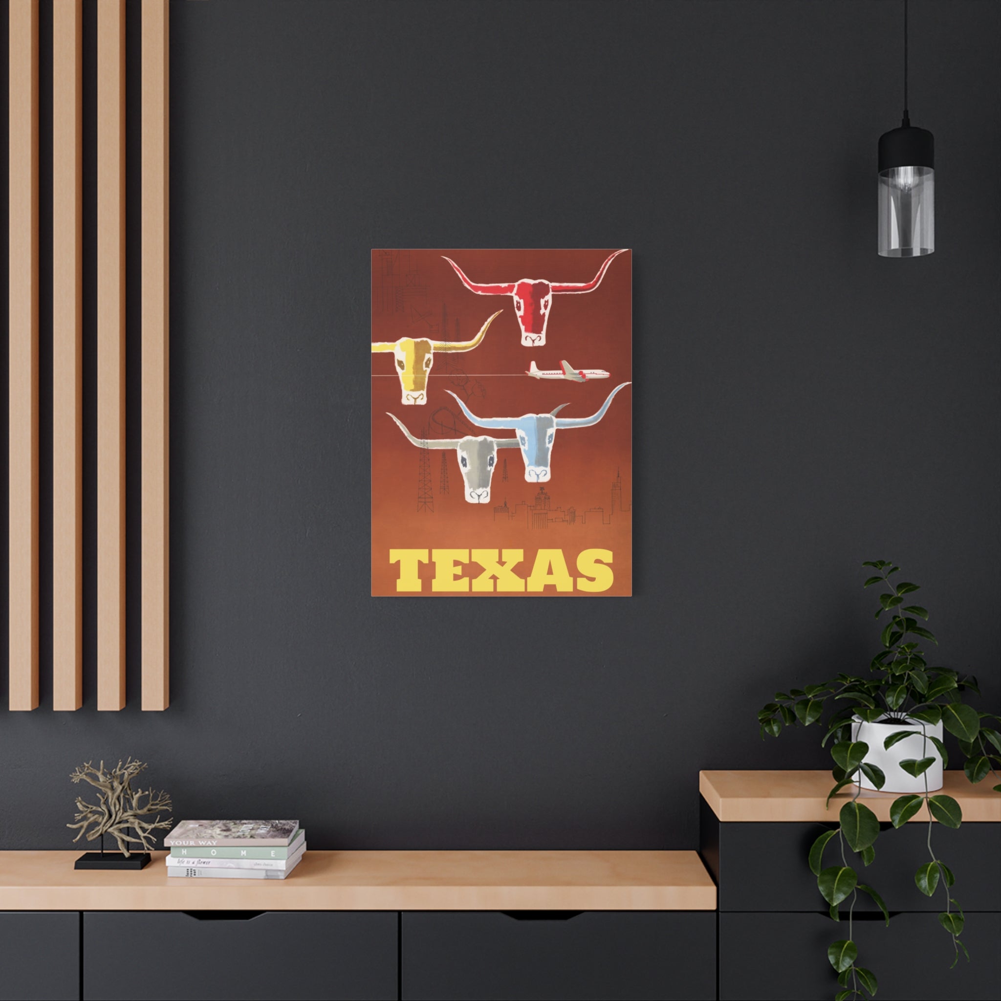 canvas-print-texas-travel-wall-art-texas-decor-longhorn-skull-matte-stretched-artwork-texas-gift-lone-star-state-souvenir