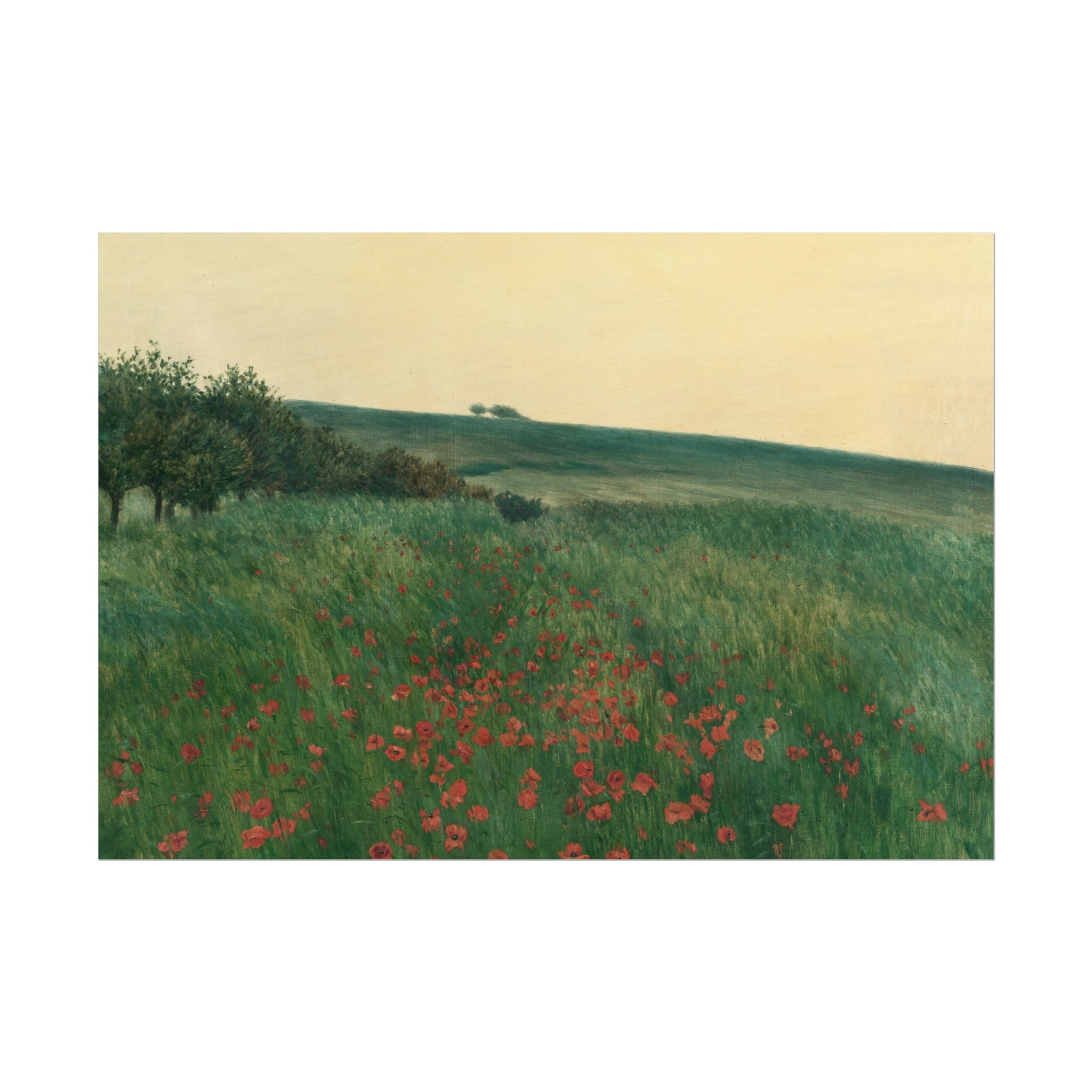 Frantisek Kavan, Fields Poster Print, Fields Landscape Painting, Red Poppies, Rustic Canvas Wall Art, Farmhouse Wall Decor