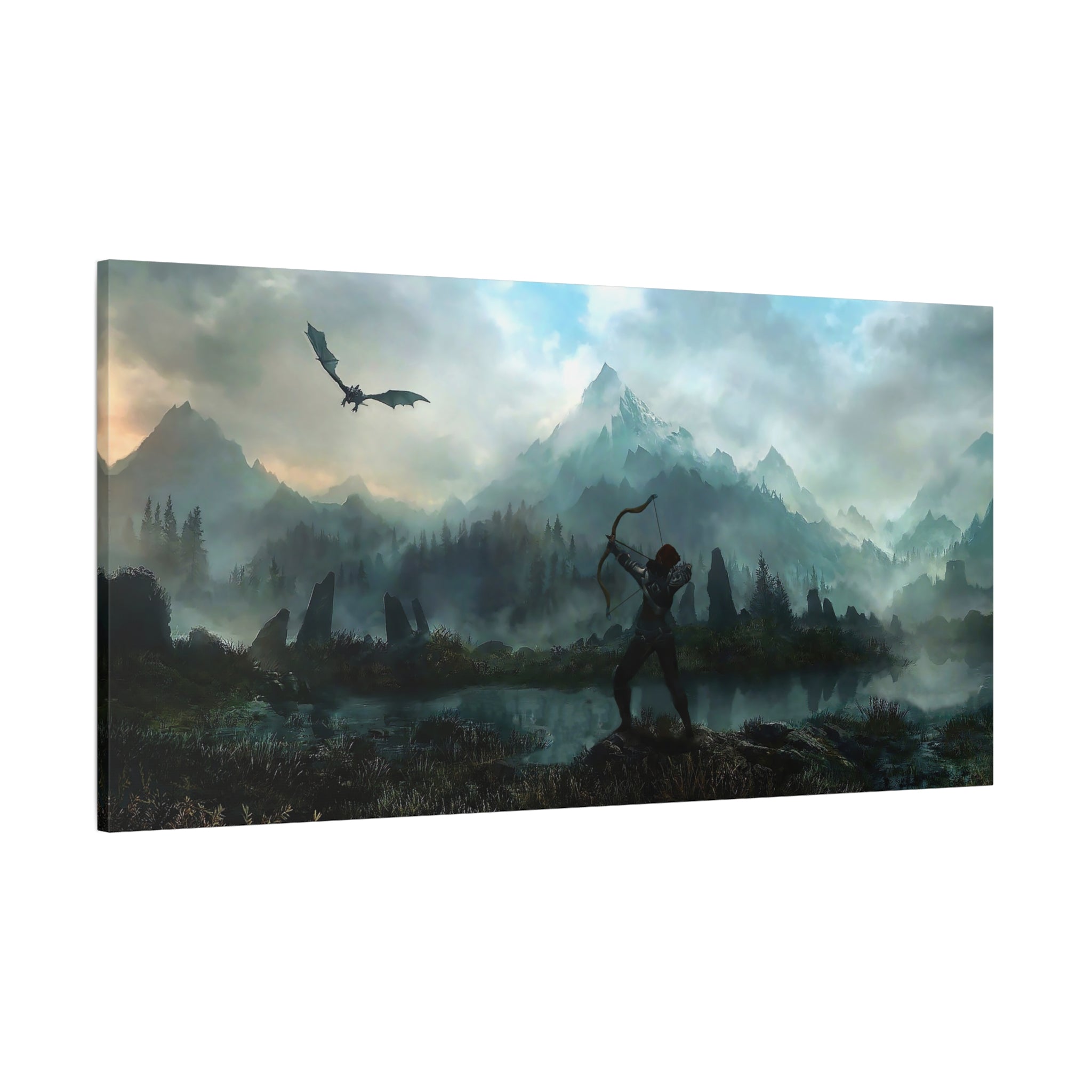 Aela The Elder Scrolls Skyrim Canvas Wall Art - Dragon Game Canvas Print Room Decor, Gaming Wall Art, Skyrim Gift