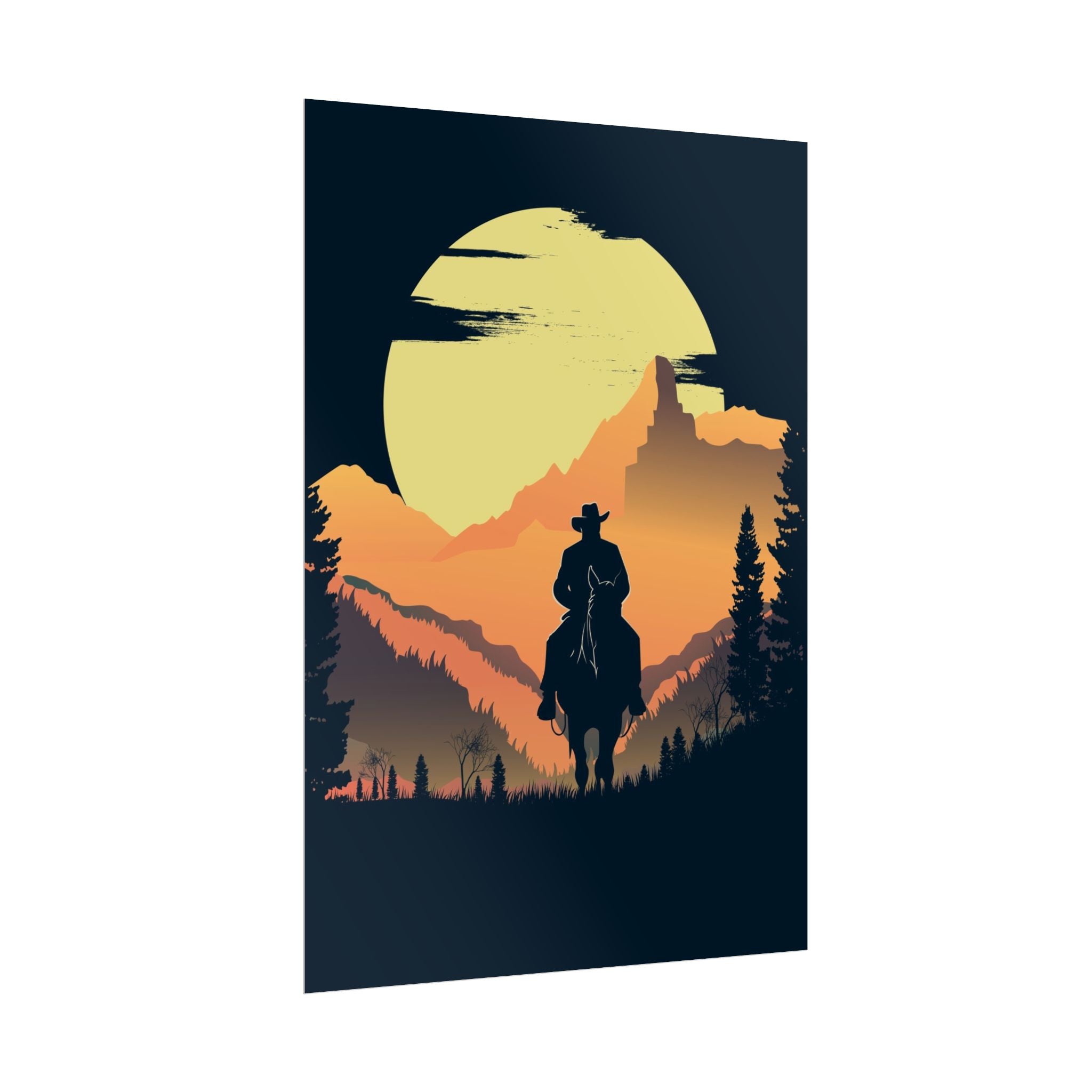 cowboy-western-poster-wall-decor-poster-print-rustic-southwestern-home-decoration-texas-desert-landscape-farmhouse-decor