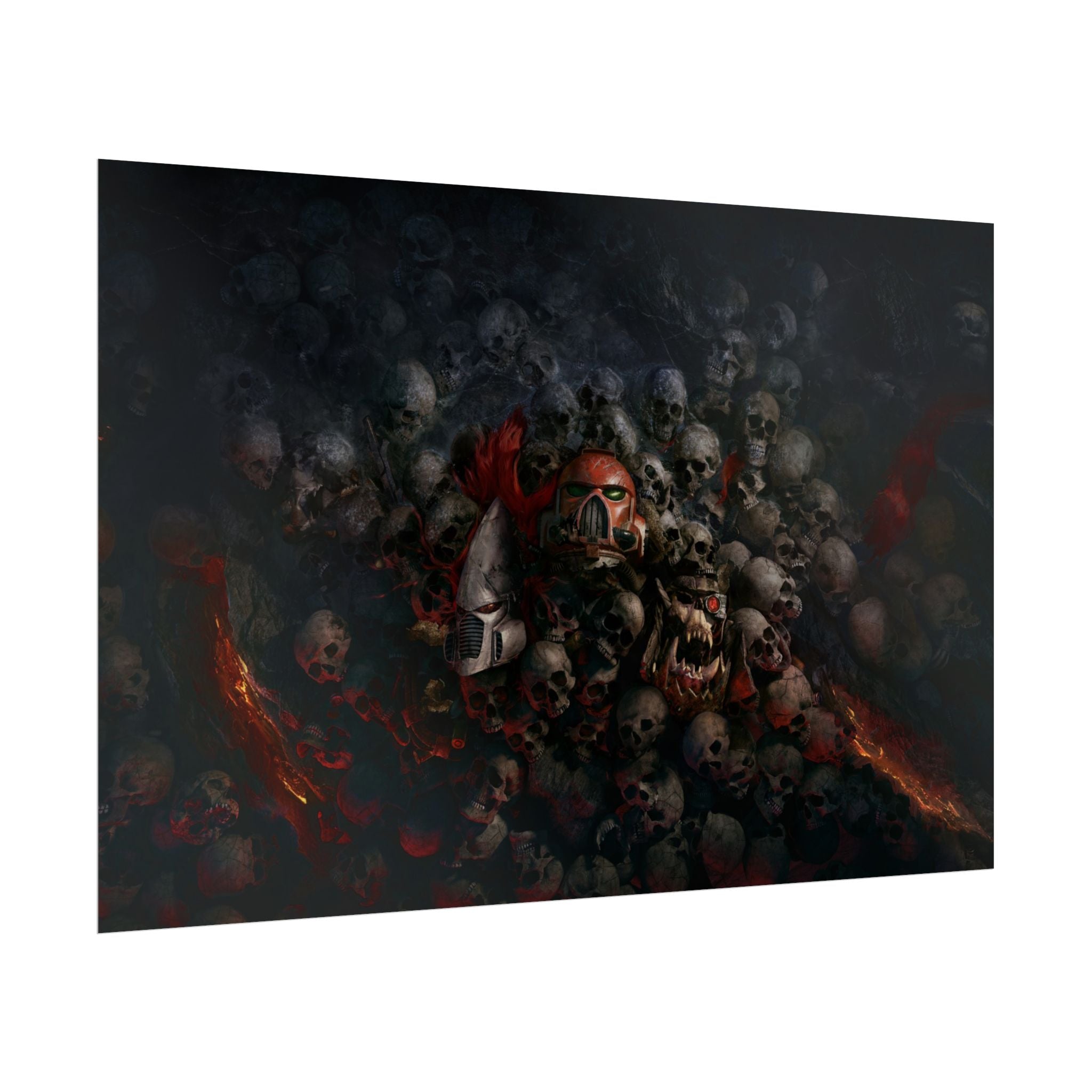 Warhammer 40K Dawn of War Skull Poster Print — Rolled Wall Art for Gamers & Collectors, Space Marine Wall Art, Gaming Room Decor
