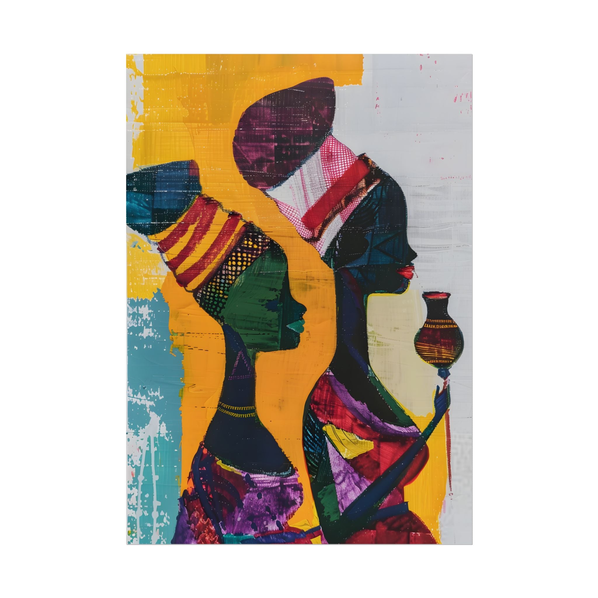 Traditional African Woman Poster Wall Art, African Portrait, Afrocentric, Tribal Home Art, Afro American Art, Ethnic Wall Decor