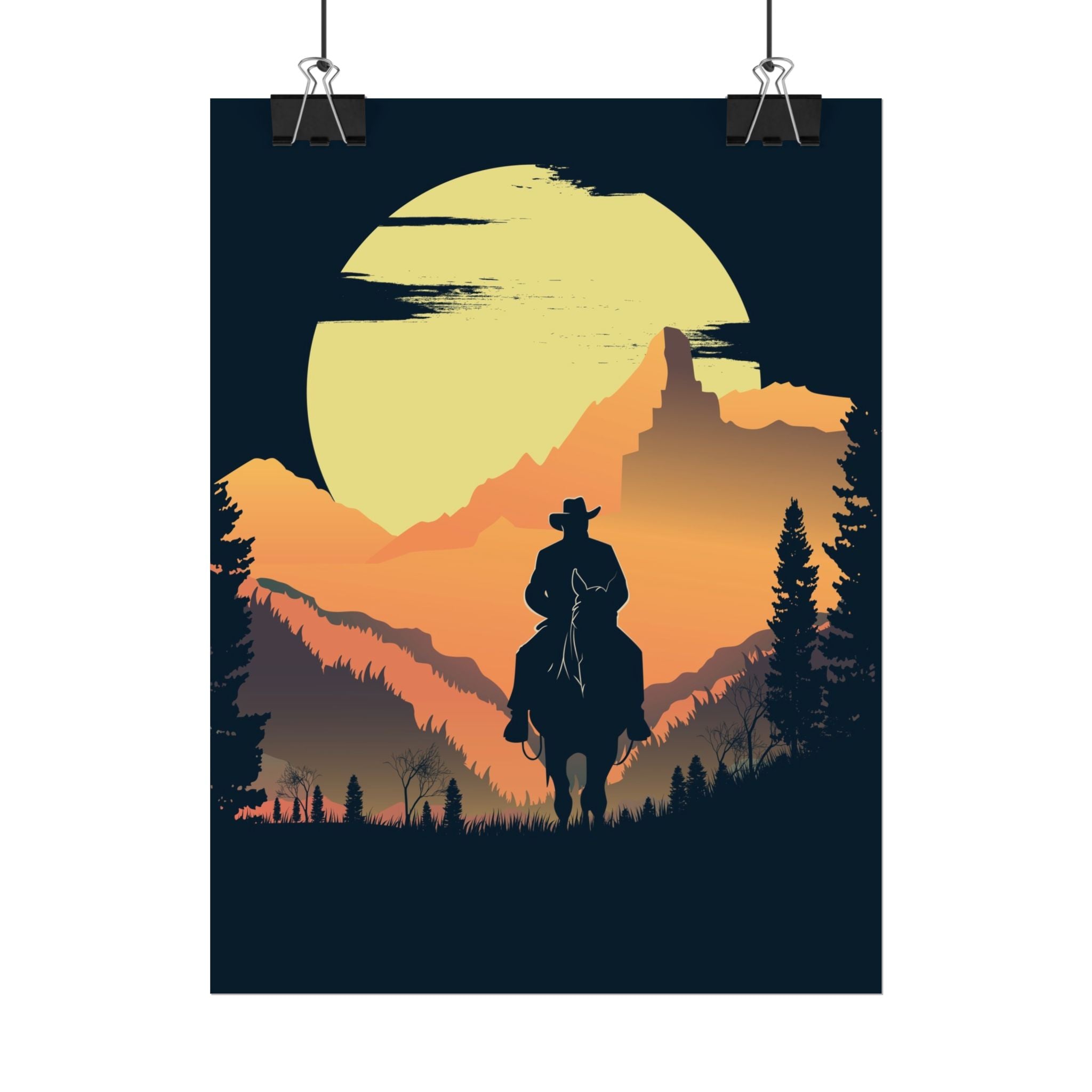 cowboy-western-poster-wall-decor-poster-print-rustic-southwestern-home-decoration-texas-desert-landscape-farmhouse-decor