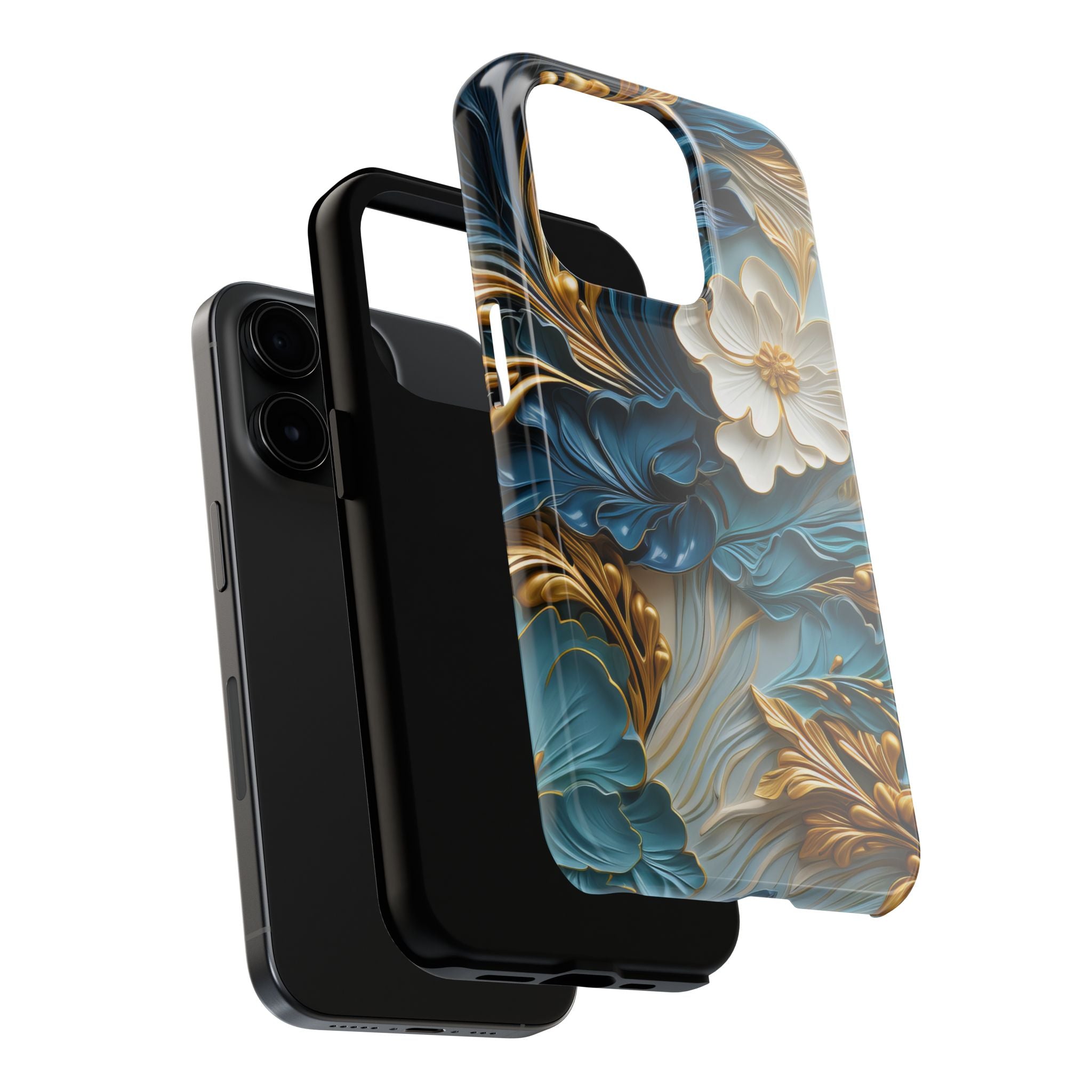 textured-art-nouveau-floral-tough-phone-case-cottagecore-iphone-case-unique-floral-phone-cover-vintage-style-iphone-case-prot