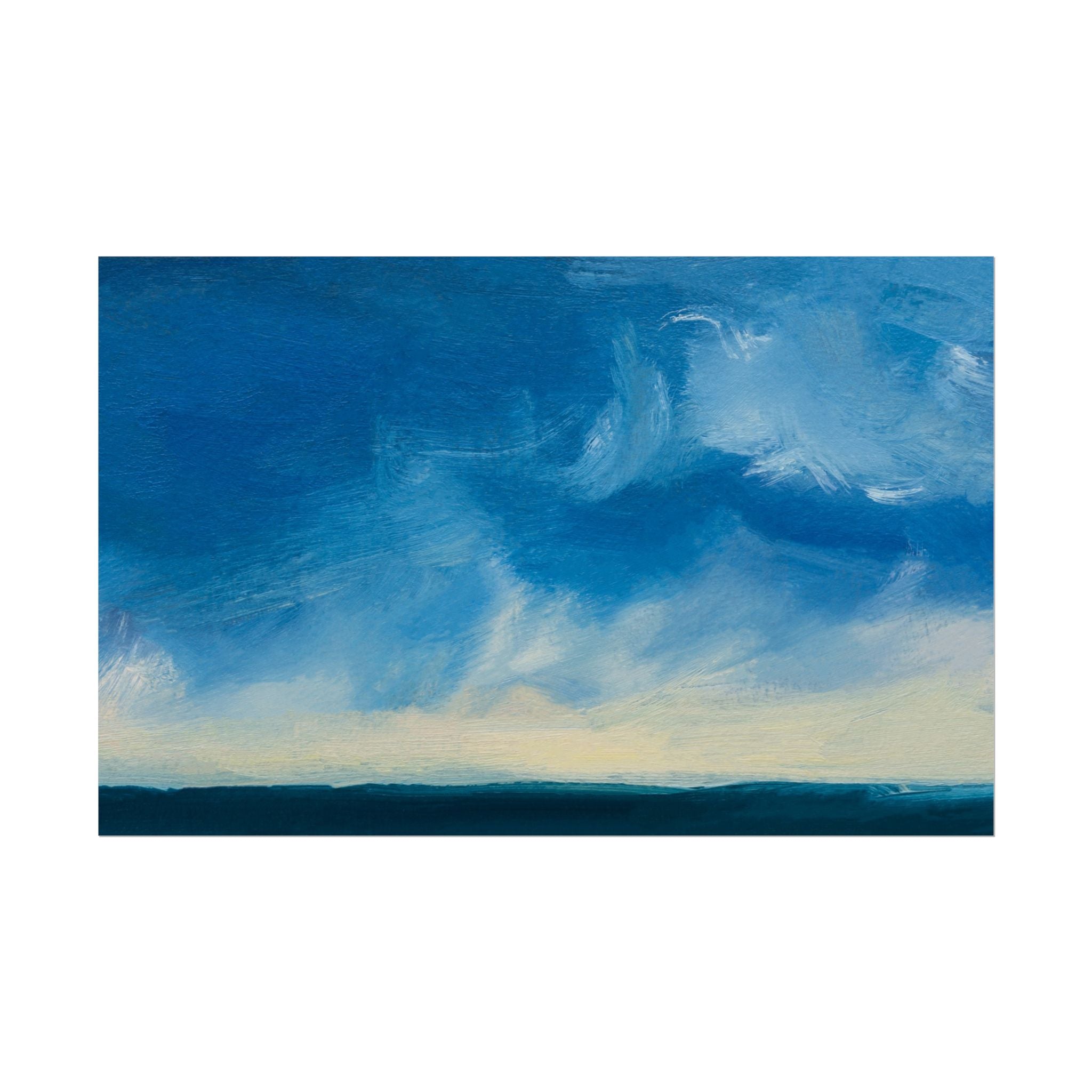 Blue Abstract Poster Print - Ocean and Sky, Home Decor, Office Wall Art, Gift for Art Lovers, Blue Room Decor, Abstract