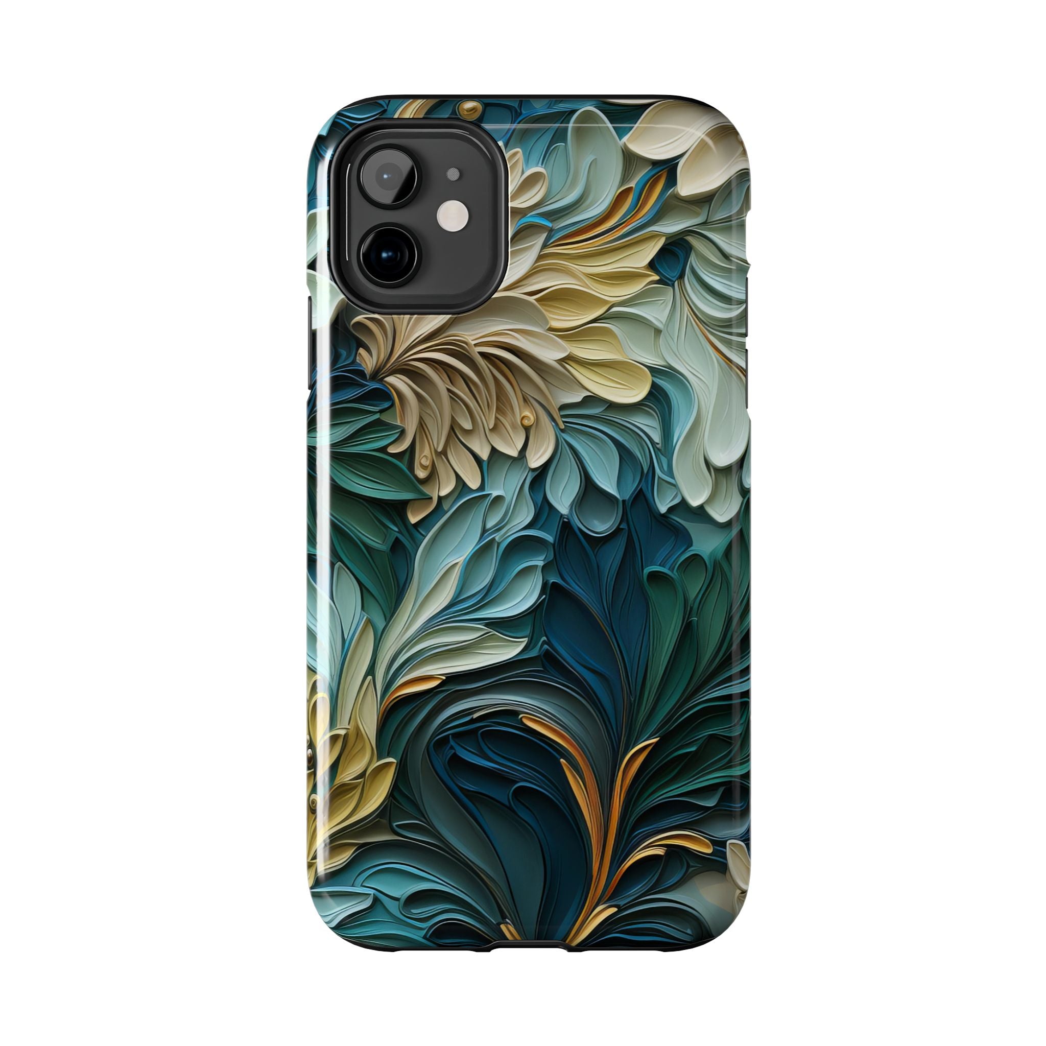 textured-art-nouveau-floral-tough-phone-case-cottagecore-iphone-case-unique-floral-phone-cover-vintage-style-iphone-case-prot