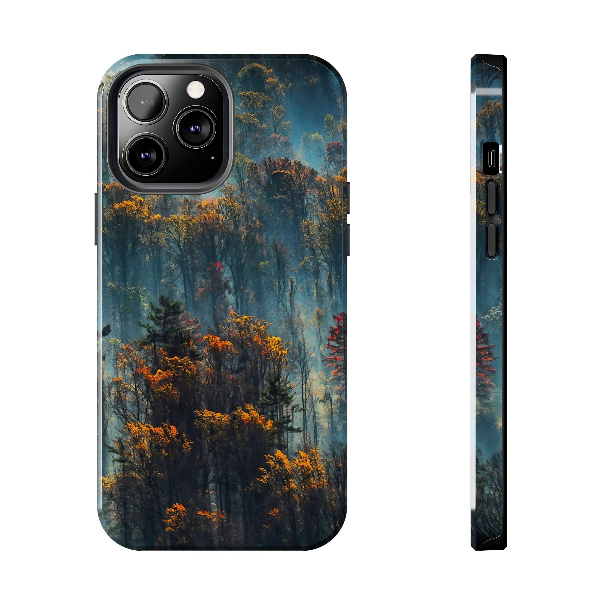 iphone-tough-case-misty-forrest-foggy-fall-iphone-covers-protective-smartphone-cover-nature-lover-gift-adventure-accessory