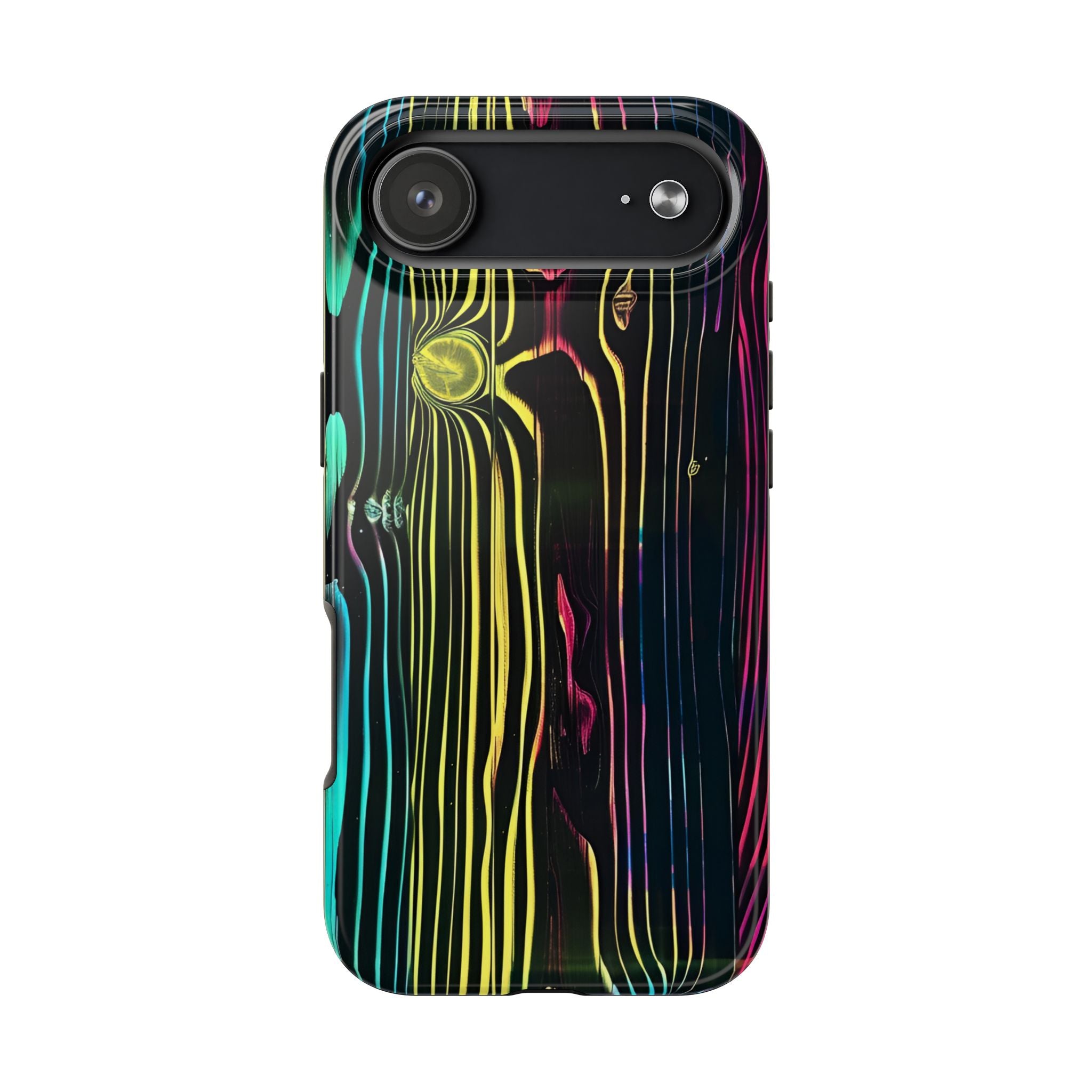 Disco Neon Tough iPhone Cases, Wood Grain Texture, iPhone Case Cover, Protective iPhone Shell, Unique iPhone Accessories, iphone 16 Pro Max