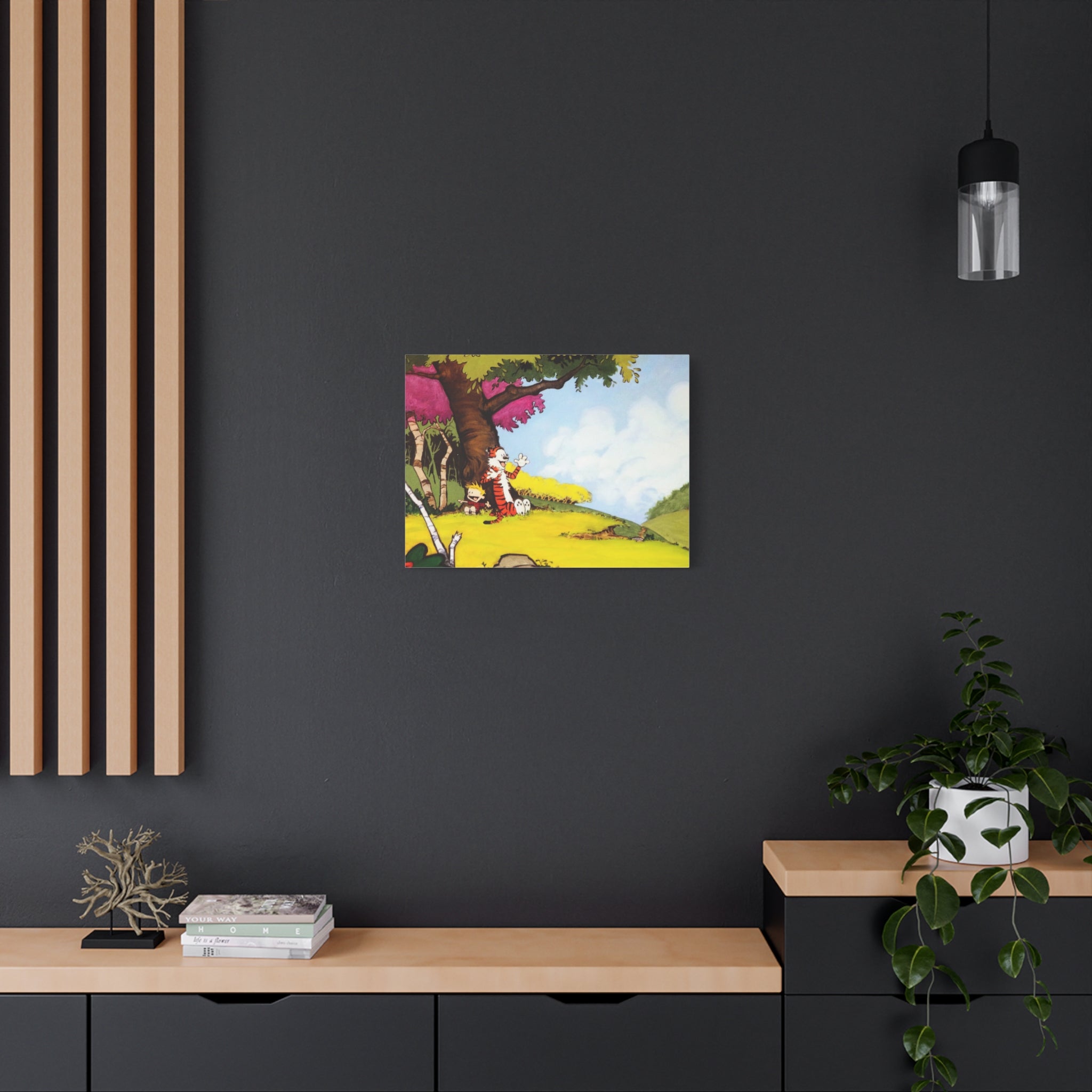 Calvin and Hobbes Canvas Wall Art - Nostalgic Comic Strip Poster for Kids Room & Nursery Room Decor - Adventure Theme Print