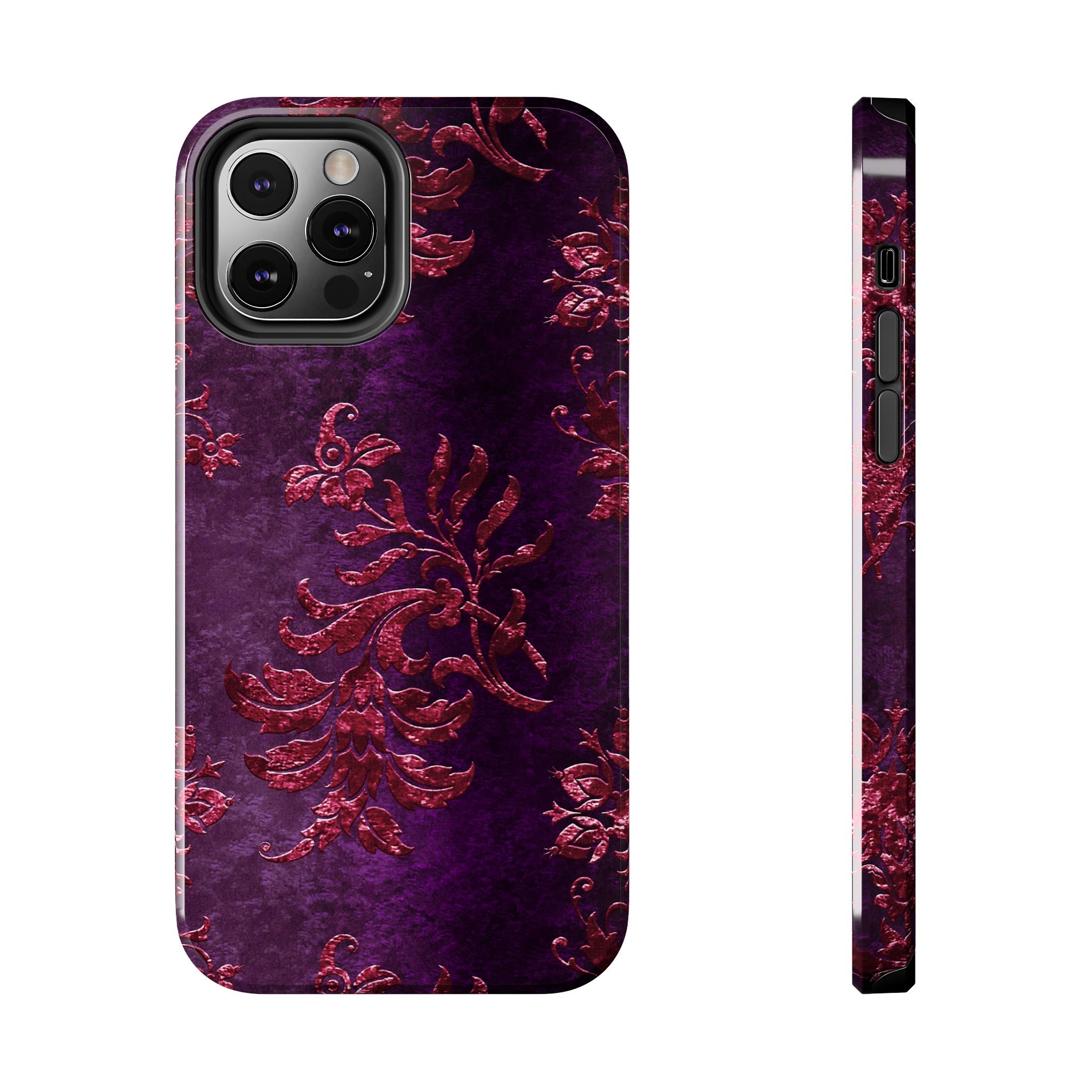 embossed-burgundy-velvet-tough-iphone-case-protective-iphone-cover-heavy-duty-iphone-case-rugged-phone-case-durable-smartphon