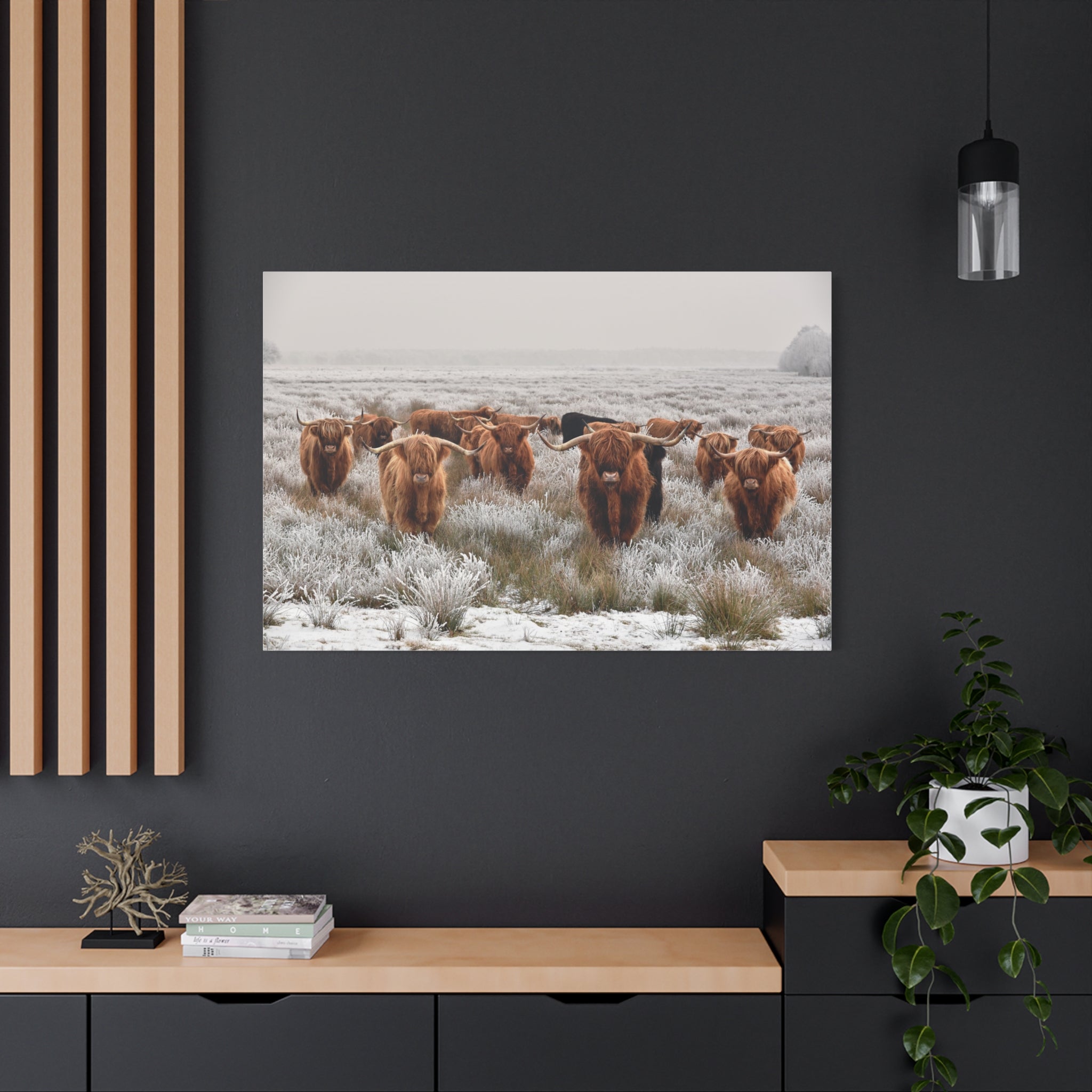 canvas-wall-art-scottish-highland-cow-longhorn-home-decor-stretched-matte-canvas-print-wall-hanging-farmhouse-art-rustic