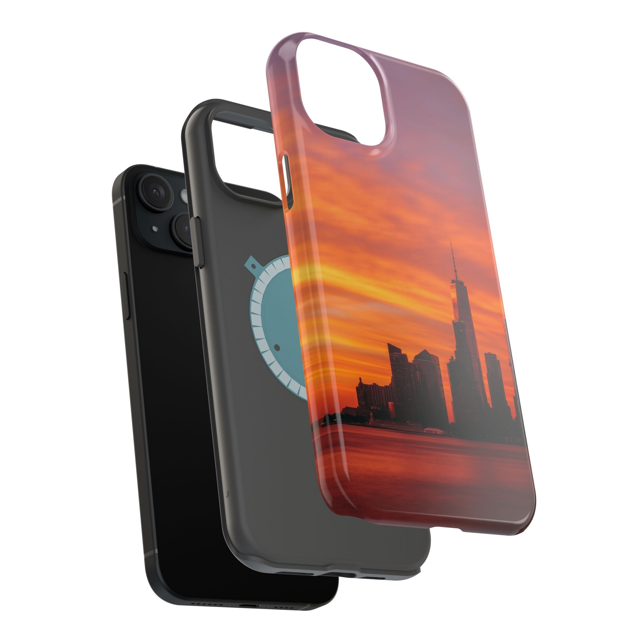 sunset-nyc-cityscape-magnetic-tough-case-durable-phone-protector-new-york-tough-case-gift-for-photographers-urban-aesthetic