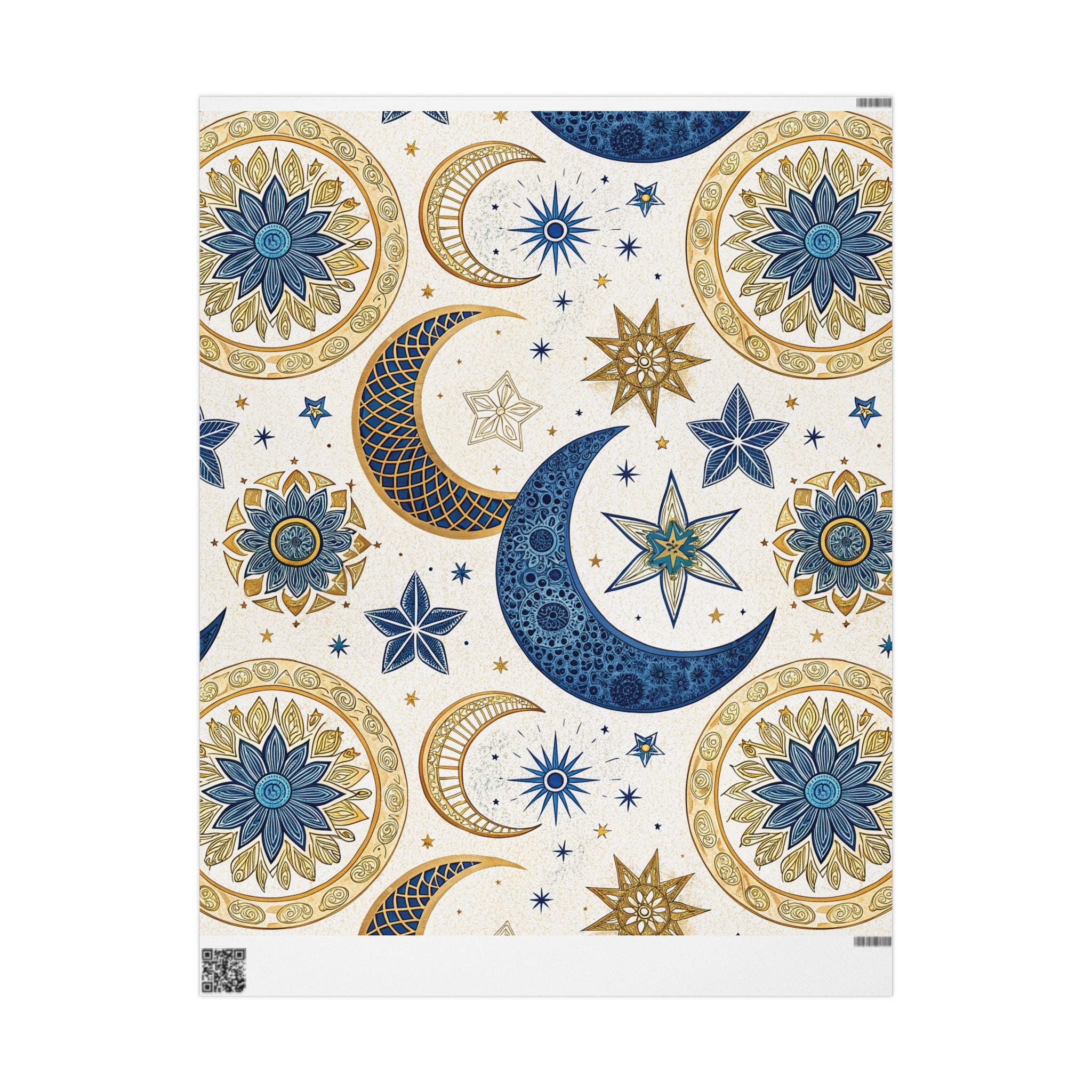 ramadan-night-wrapping-papers-islamic-crescent-moon-gift-wrap-mosque-silhouette-eid-holiday-supplies-festive-present-packagin