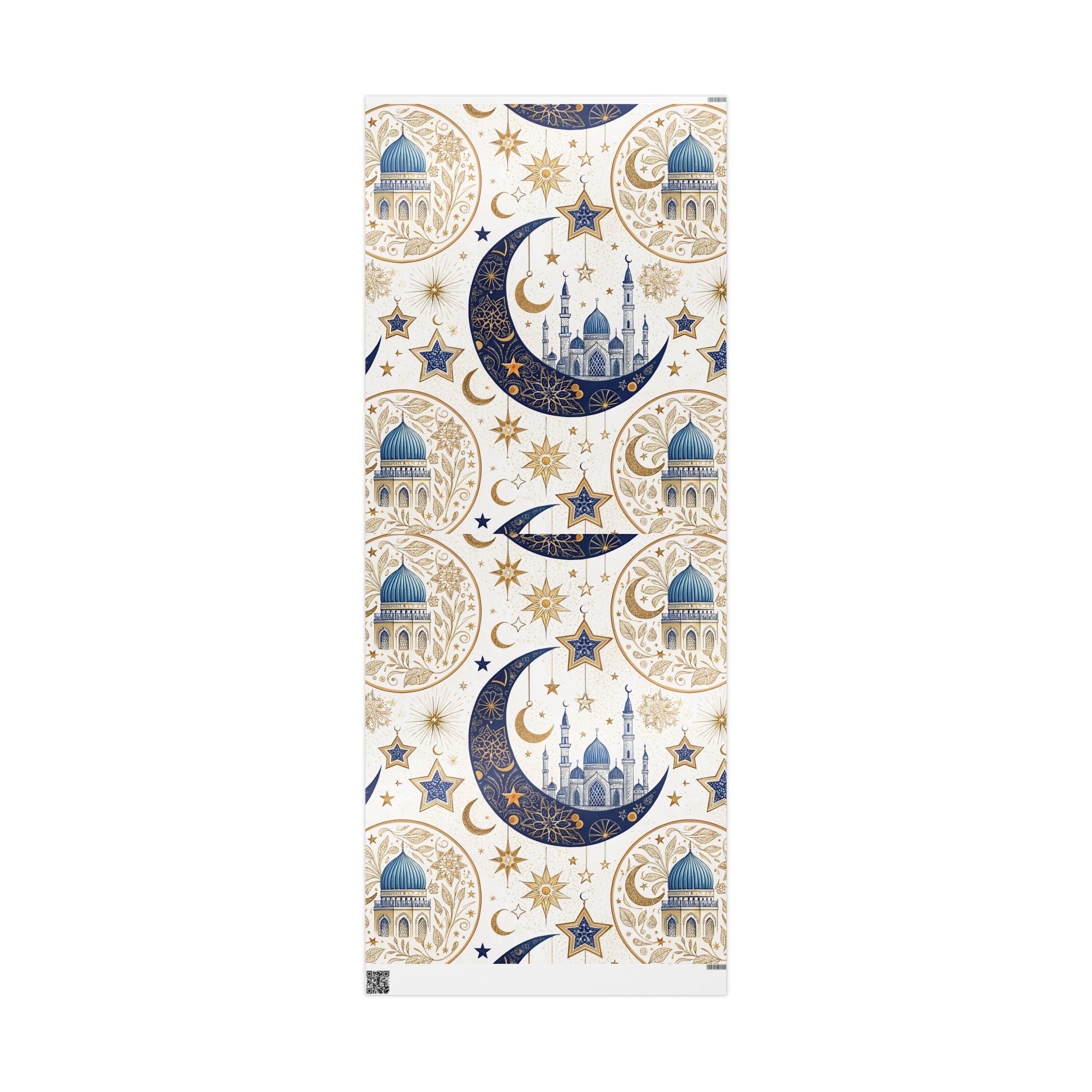 ramadan-night-wrapping-papers-islamic-crescent-moon-gift-wrap-mosque-silhouette-eid-holiday-supplies-festive-present-packagin