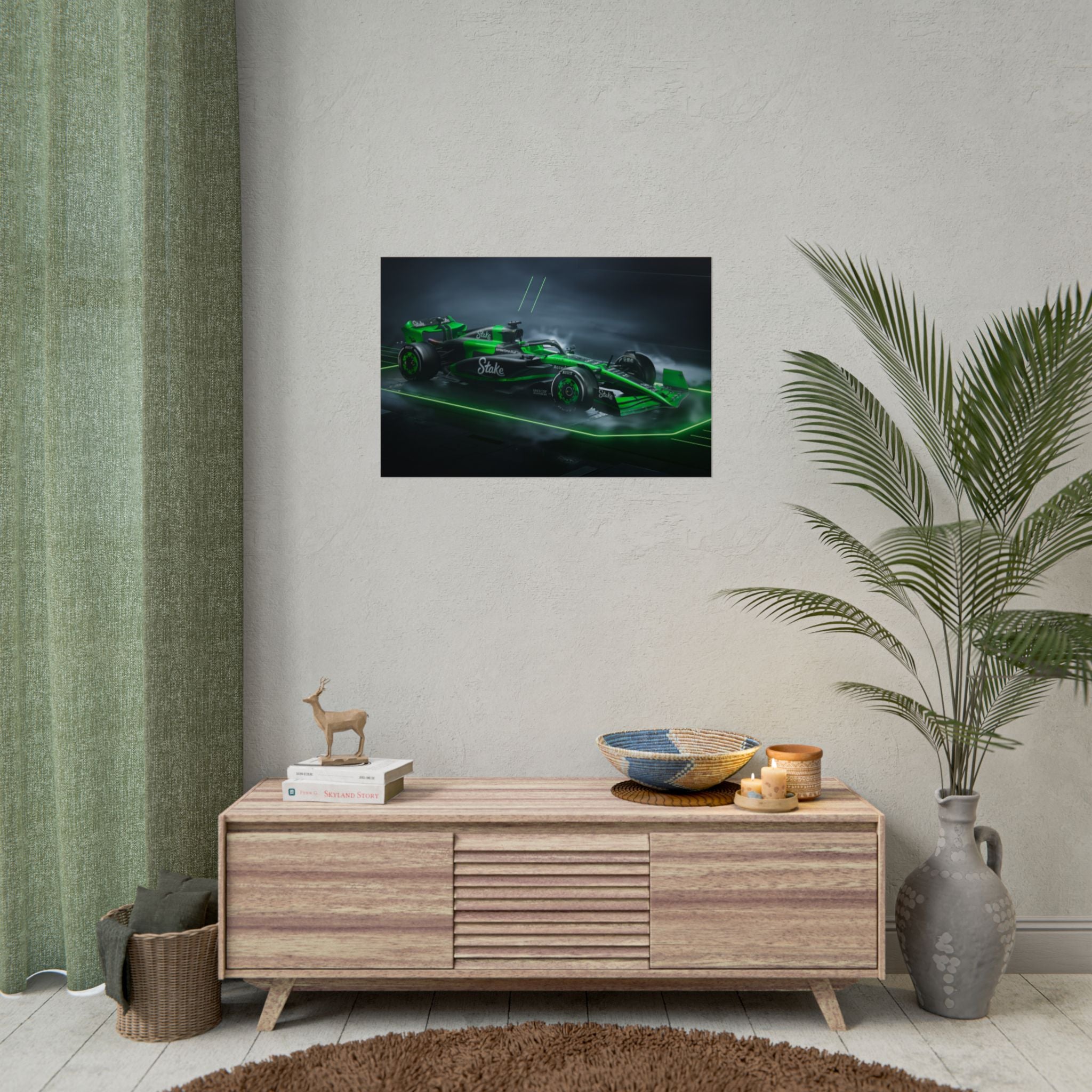 green-formula-1-car-poster-print-formula-one-cars-formula-1-gift-formula-1-poster-formula-1-wall-art-wall-decor-room-decor