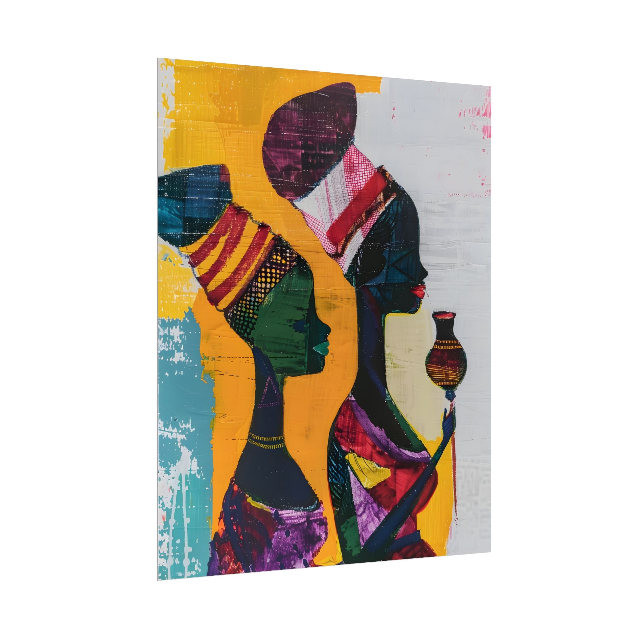 Traditional African Woman Poster Wall Art, African Portrait, Afrocentric, Tribal Home Art, Afro American Art, Ethnic Wall Decor