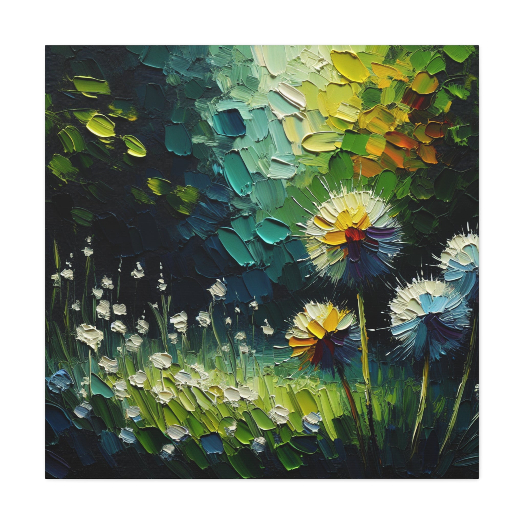 canvas-print-impasto-dandelion-wall-art-matte-canvas-oil-painting-stretched-wall-art-home-decor-floral-print-gift-for-nature-