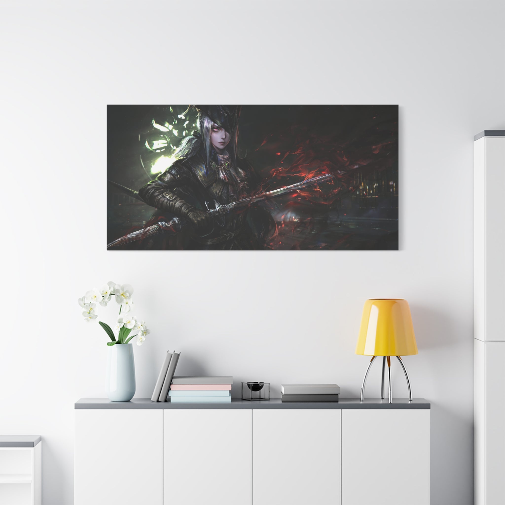 Bloodborne Art Lady Maria With Blade Canvas Wall Art, Home Wall Decor, Game Wall Art Print