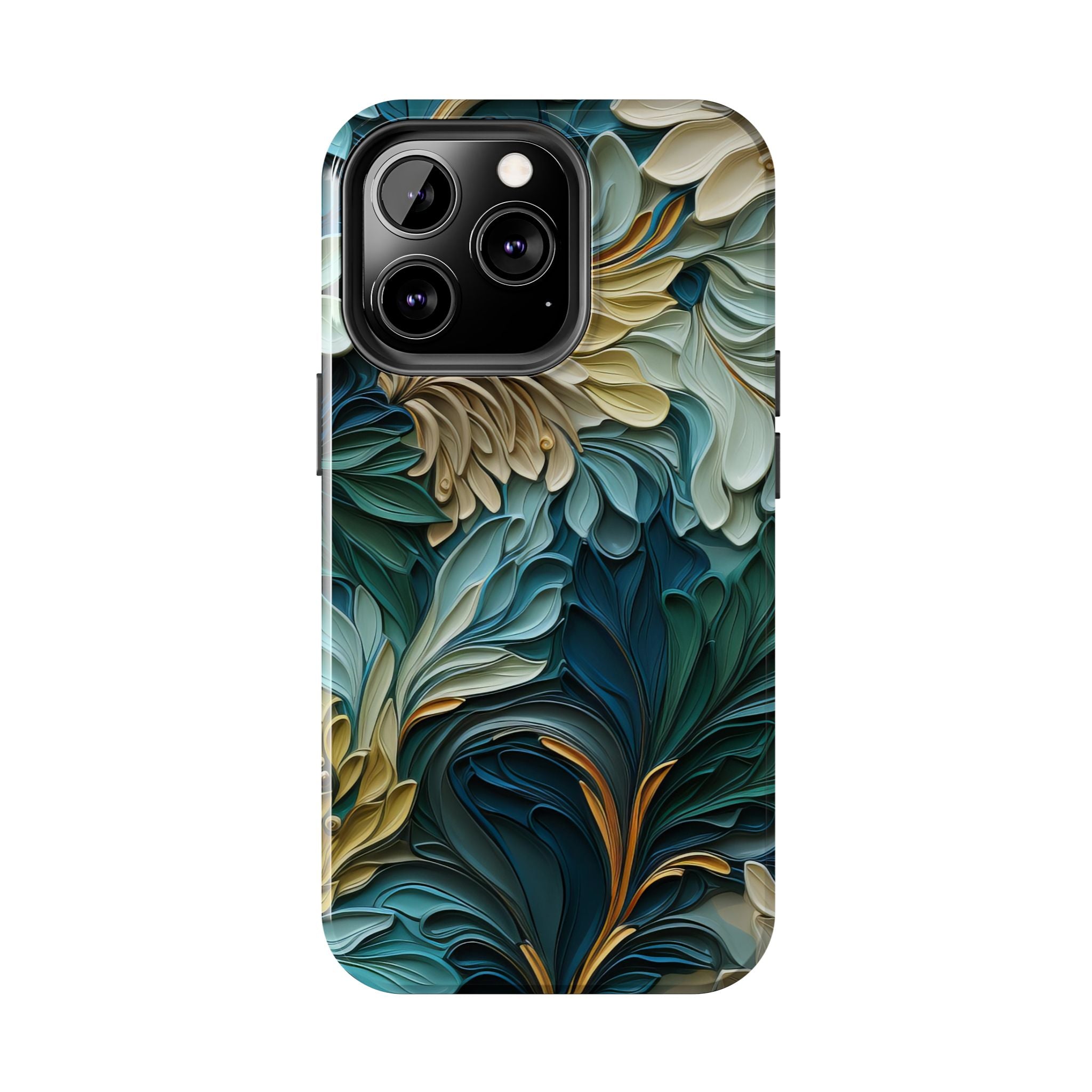 textured-art-nouveau-floral-tough-phone-case-cottagecore-iphone-case-unique-floral-phone-cover-vintage-style-iphone-case-prot