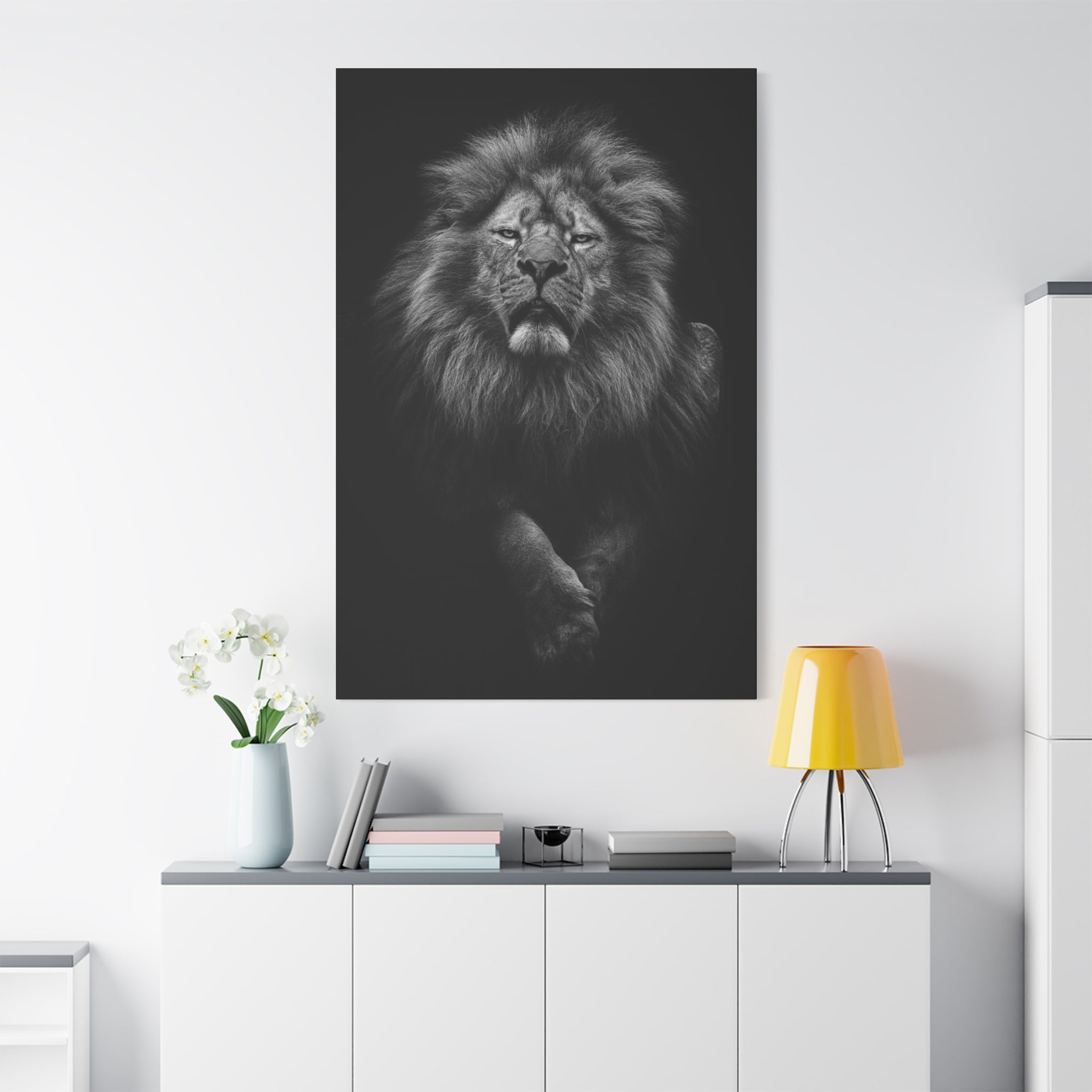 canvas-print-lion-wall-art-black-and-white-living-room-decor-matte-stretched-lion-poster-jungle-animal-art-print-wildlife-saf
