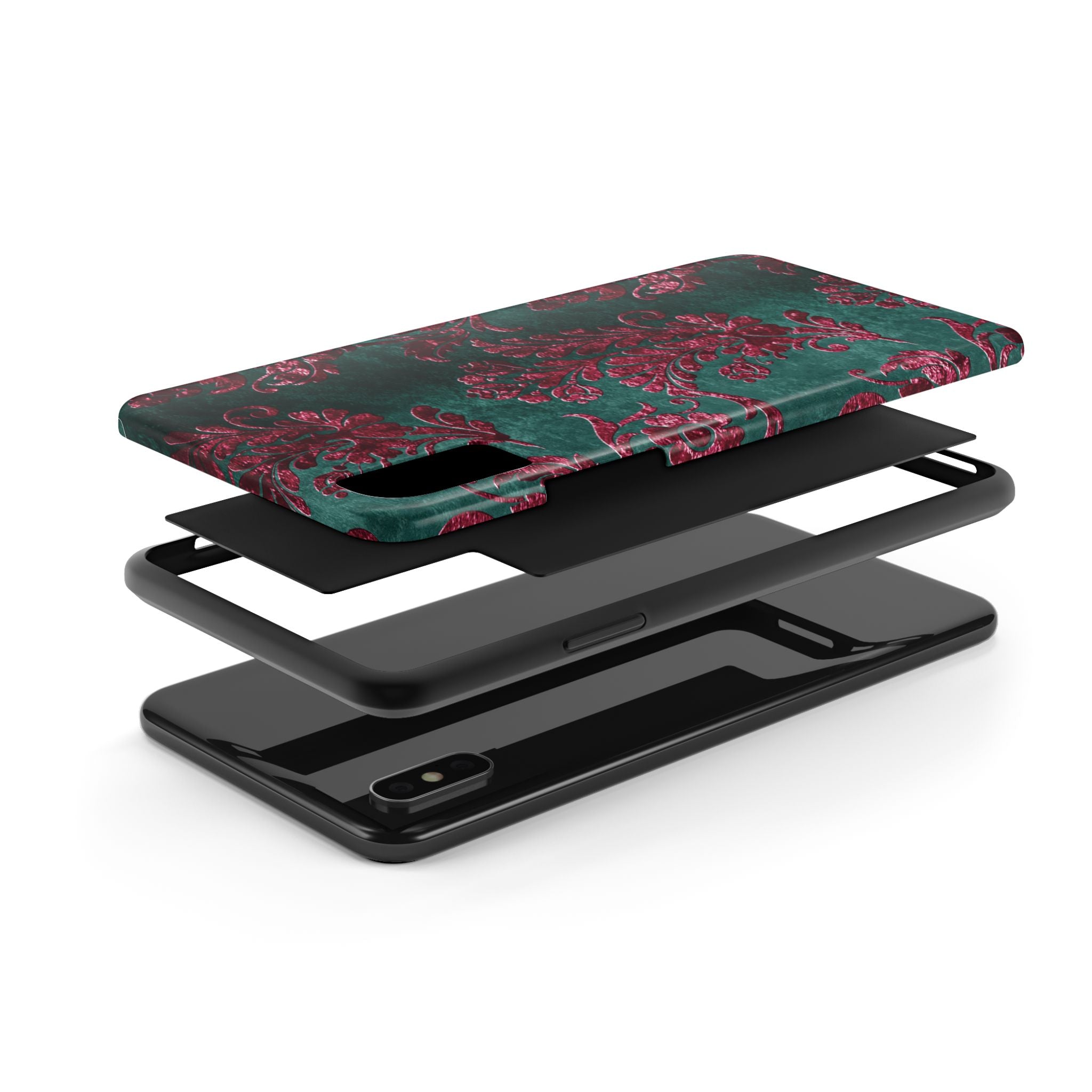 embossed-burgundy-velvet-tough-iphone-case-protective-iphone-cover-heavy-duty-iphone-case-rugged-phone-case-durable-smartphon