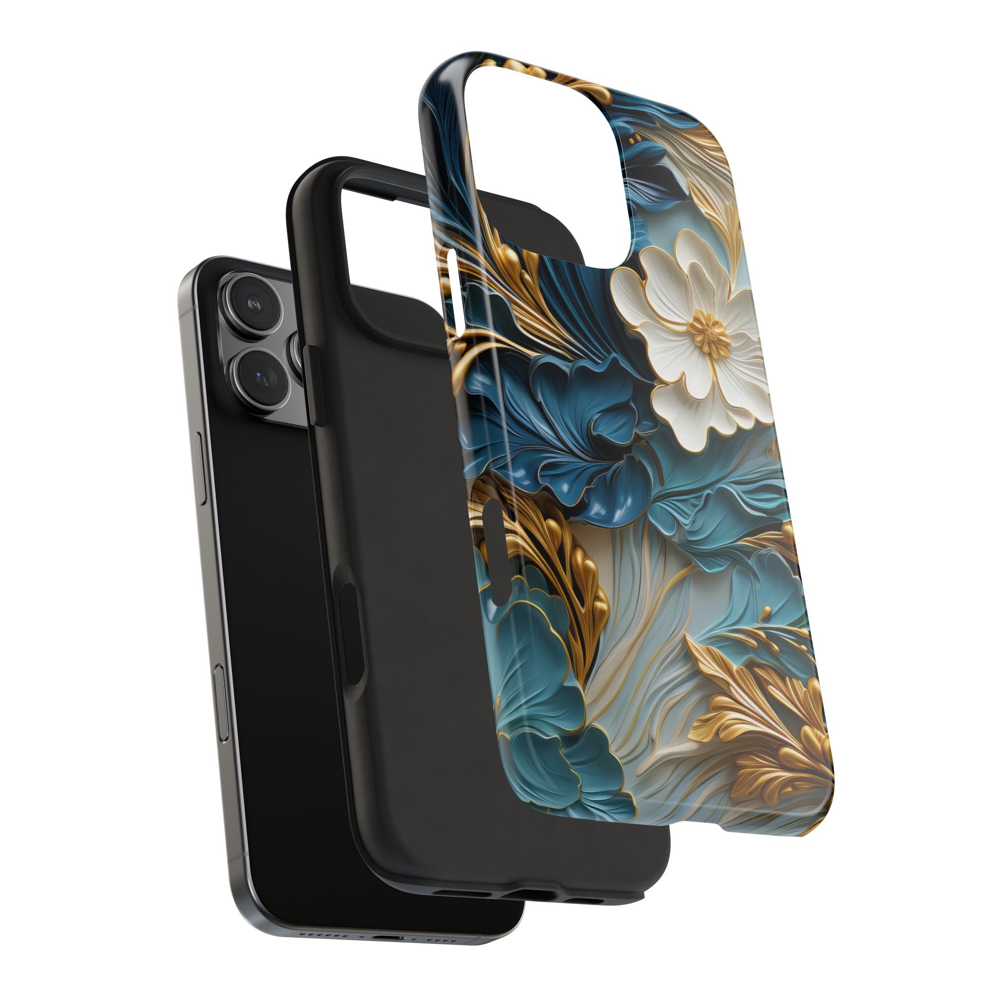 textured-art-nouveau-floral-tough-phone-case-cottagecore-iphone-case-unique-floral-phone-cover-vintage-style-iphone-case-prot