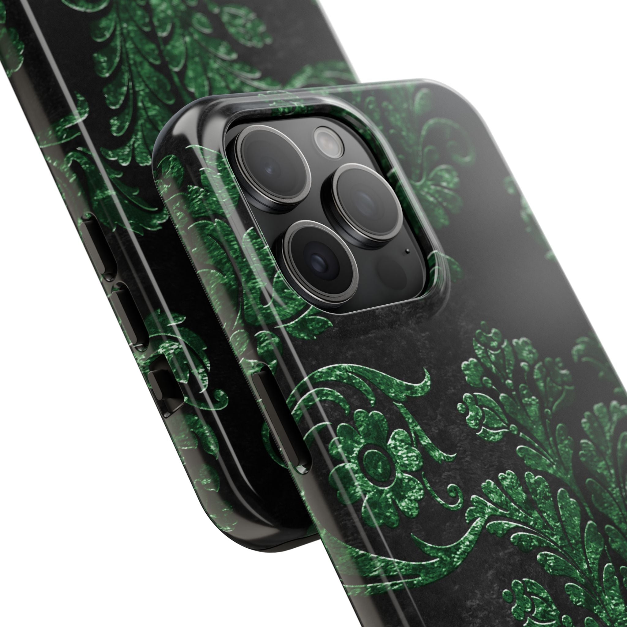 embossed-emerald-velvet-tough-iphone-case-protective-iphone-cover-heavy-duty-iphone-case-rugged-phone-case-durable-smartphone