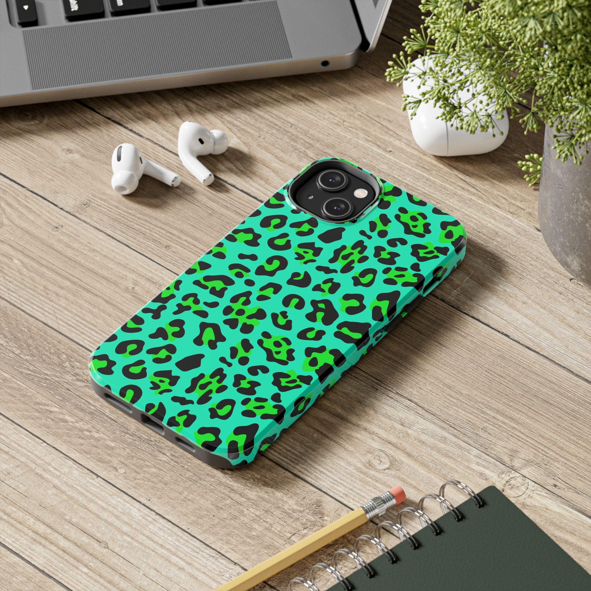 neon-green-teal-leopard-iphone-tough-case-stylish-phone-cover-protective-cellphone-case-trendy-smartphone-accessory-gift-for-