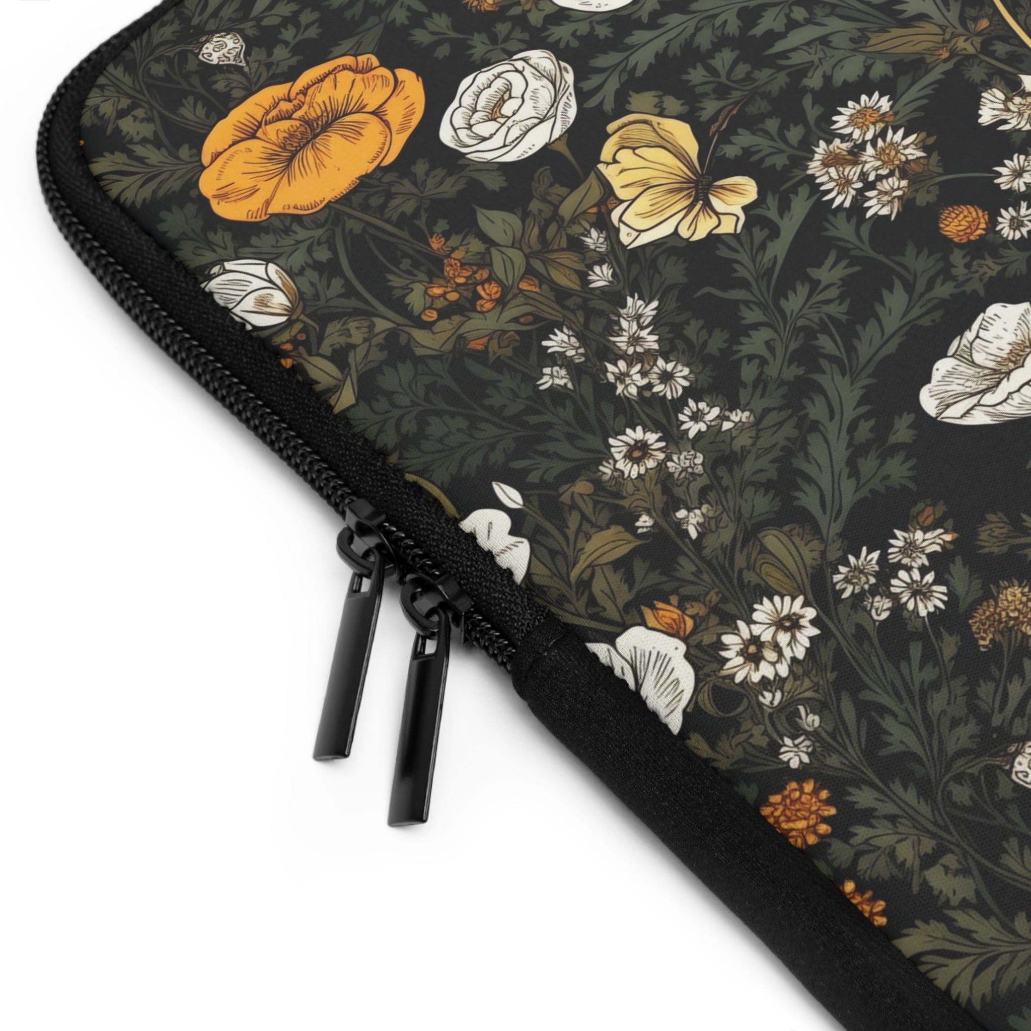 laptop-sleeve-cottagecore-dark-wild-flowers-butterfly-macbook-air-sleeve-floral-computer-bag-tech-case-tablet-cover-laptop