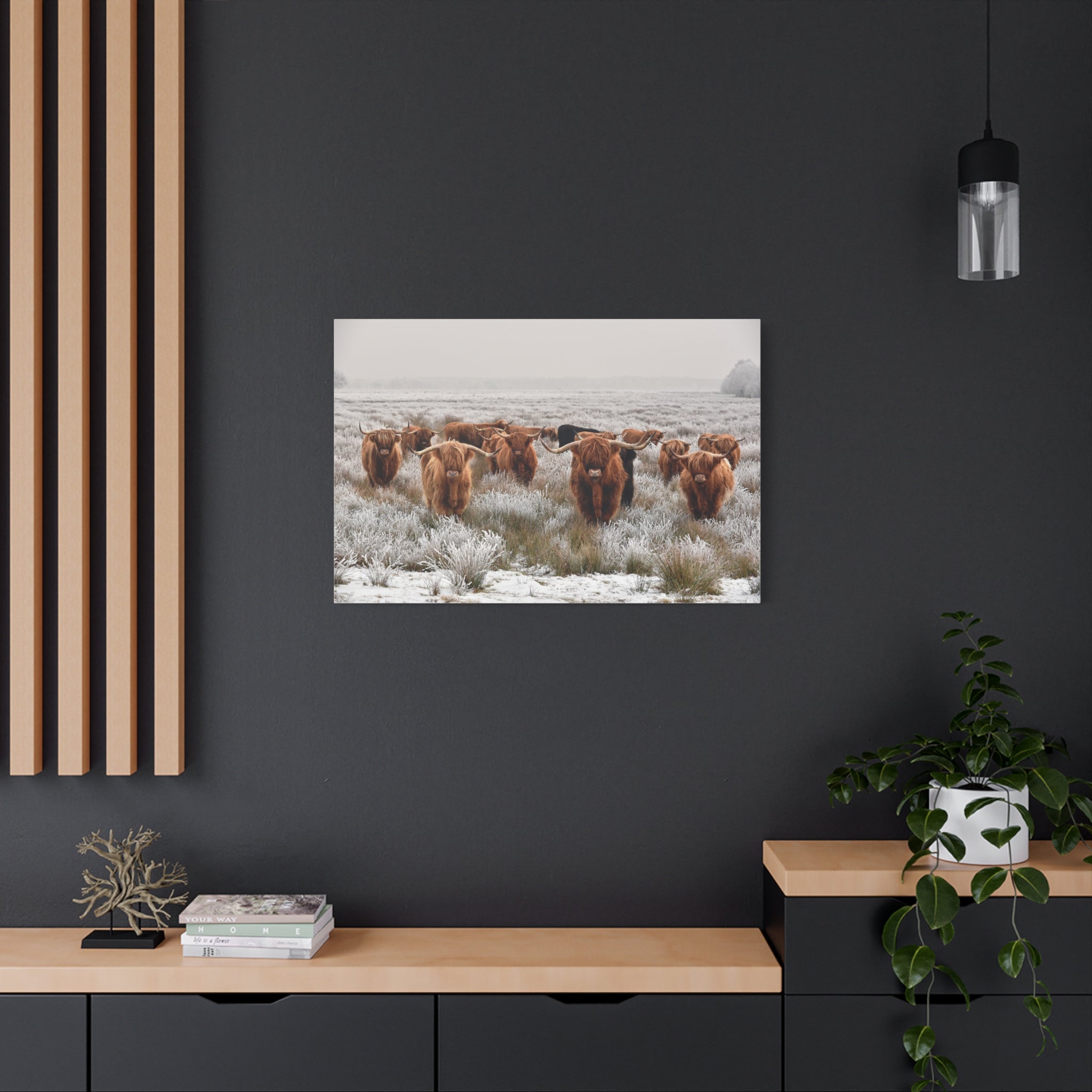 canvas-wall-art-scottish-highland-cow-longhorn-home-decor-stretched-matte-canvas-print-wall-hanging-farmhouse-art-rustic