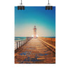 lighthouse-on-rock-poster-print-coastal-wall-art-nautical-decor-beach-house-decoration-seaside-wall-sunset-wall-decor